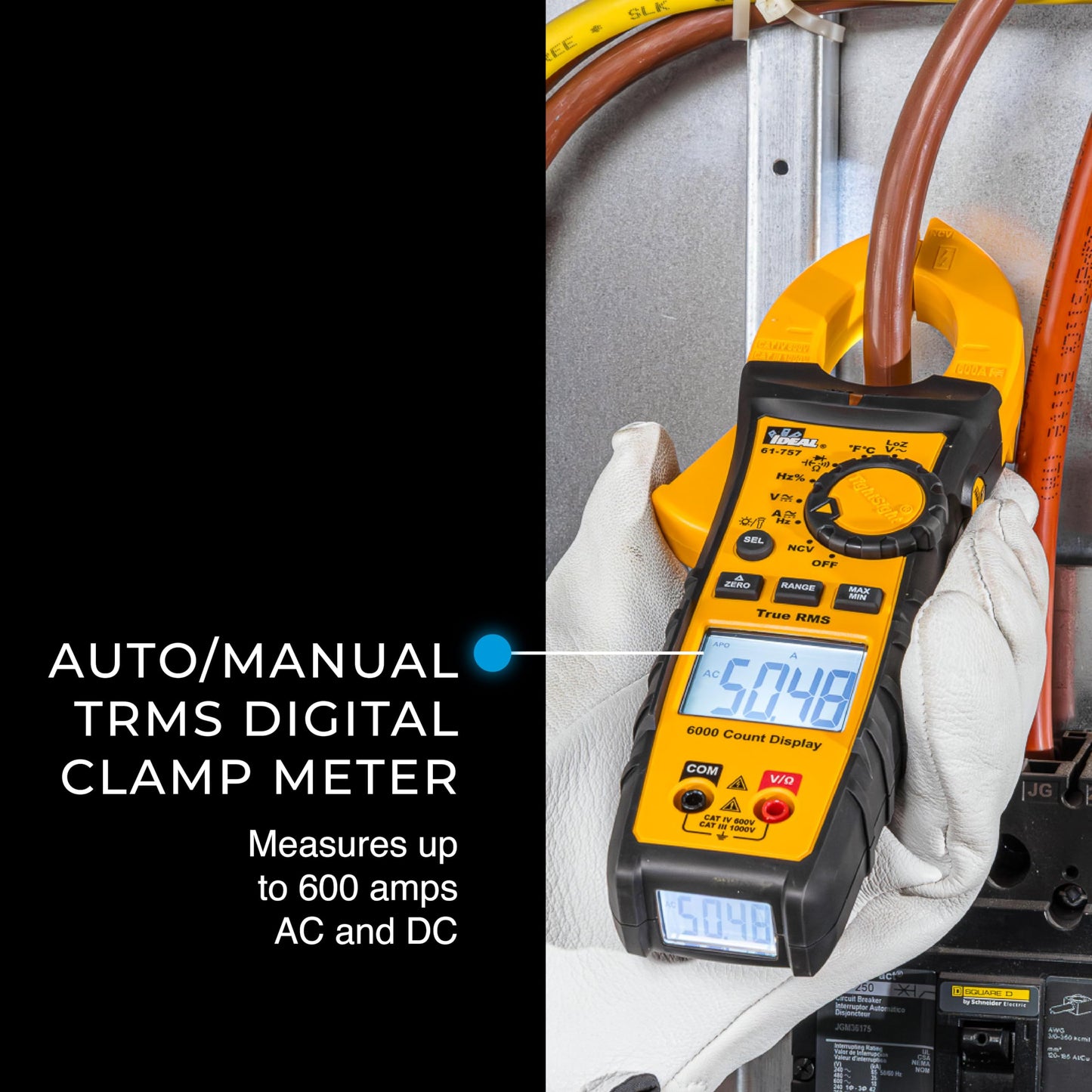 Ideal 61-757 - 600A AC/DC TRMS TightSight Clamp Meter