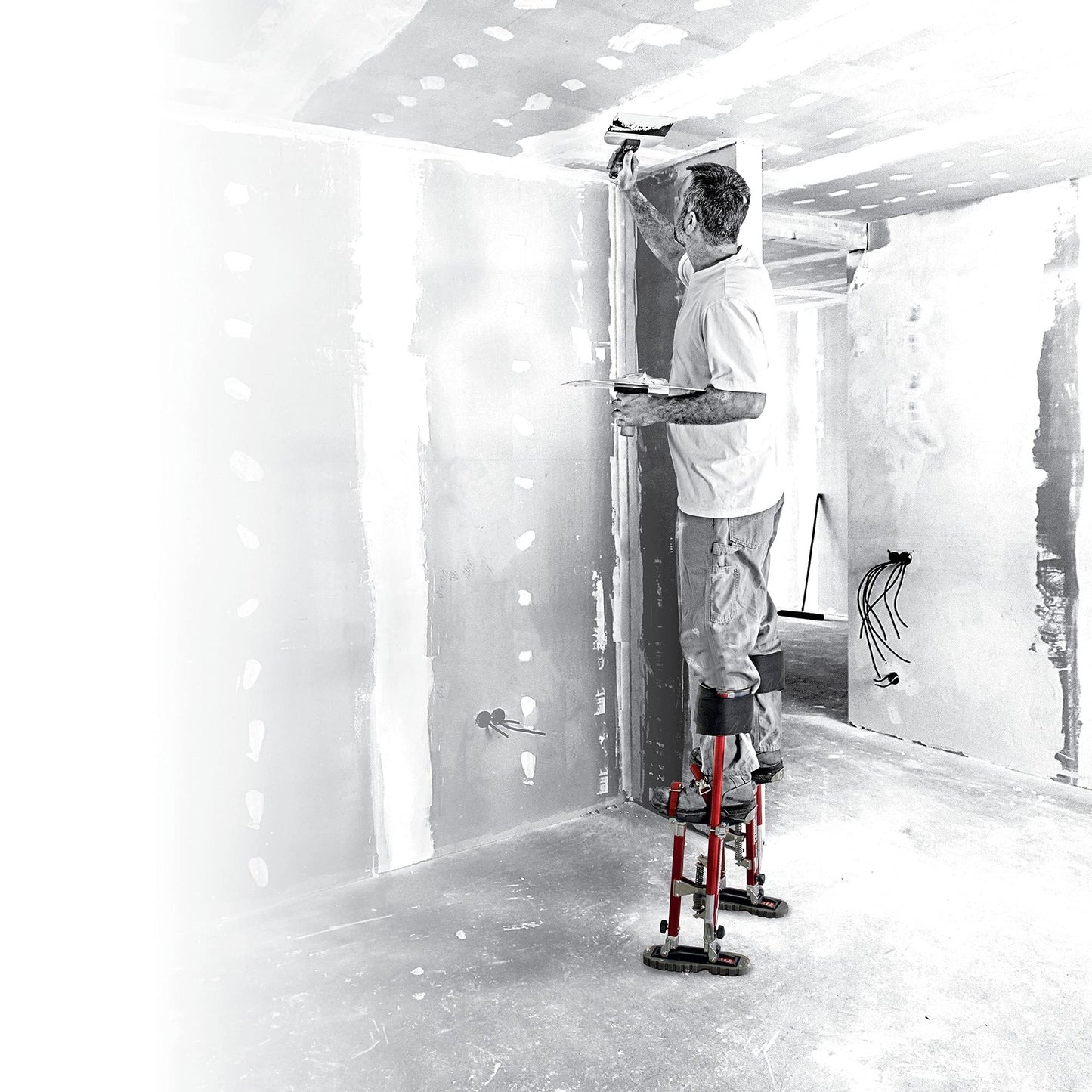 Metaltech I-BMDS1830 BuildMan Grade 18-in. to 30-in. Drywall Stilts 2-Pack, Anodized Aluminum Stilts for Adults, Drywall Tools for Home Improvement, Paint Stilts with Anti-Fatigue Comfort Straps