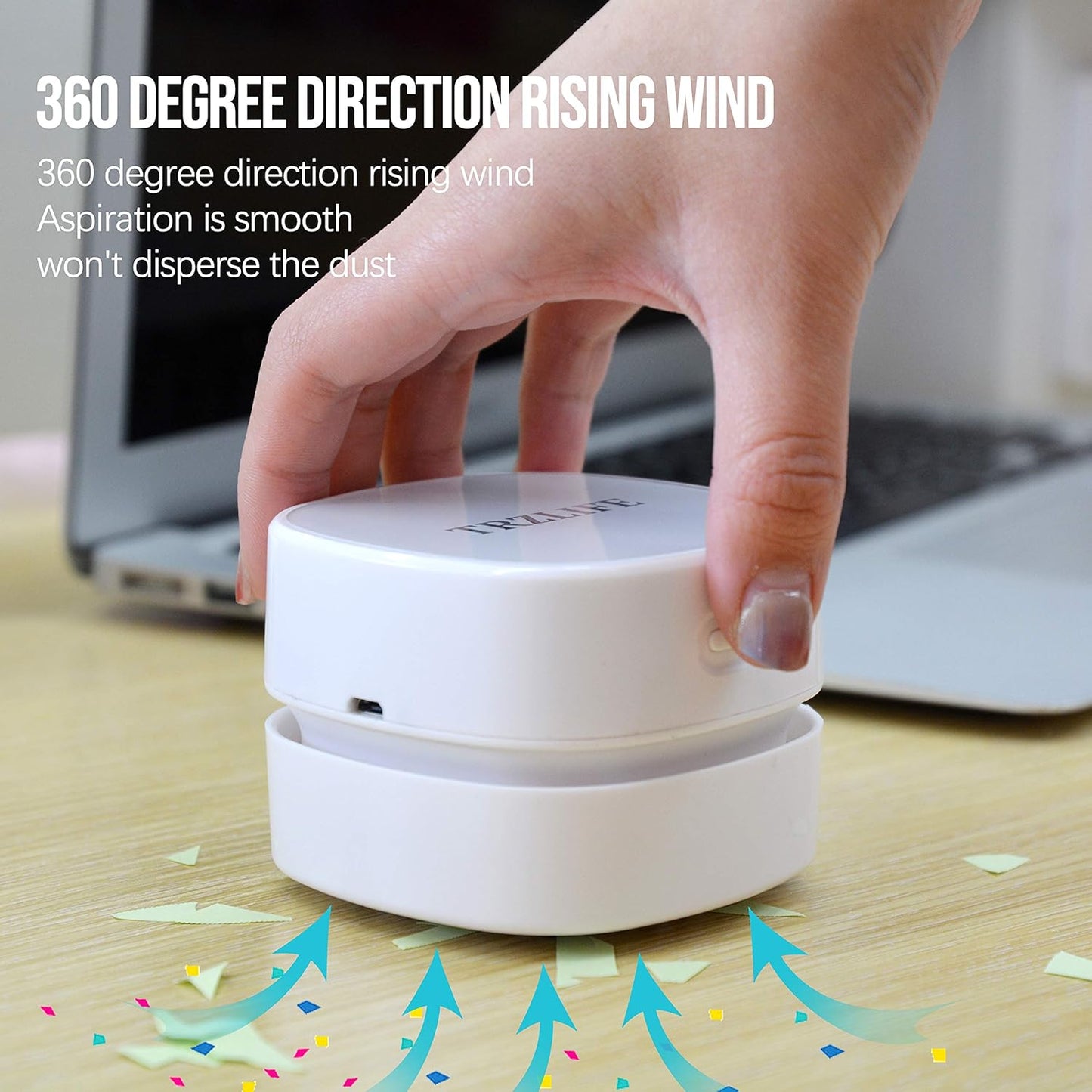 2 Countertop, TRZLIFE Mini Desk Vacuum, AA Battery Powered Must-Have Office Accessory for Crumbs and Tiny Debris from