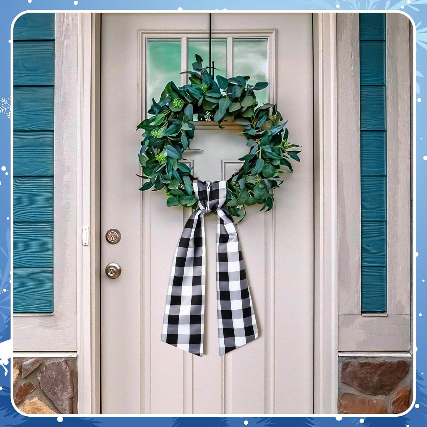 VitalCozy Wreath Sash - Satin Ribbon for Embroidery Monogram Garland | Plaid Design for Indoor/Outdoor Decor
