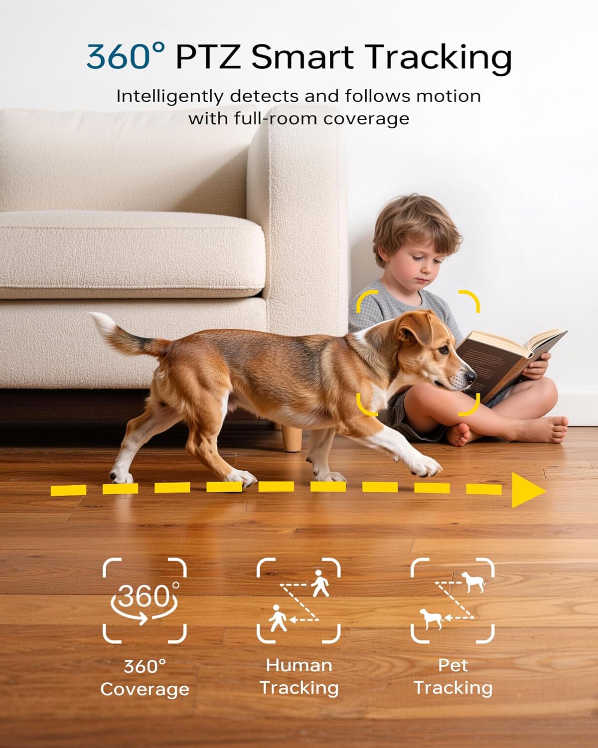 FOSCAM 3K 360 5MP 2-Way 2.4GHz (R5 Security Camera Indoor, PTZ Baby & Pet Monitoring for Home Security, Night Vision