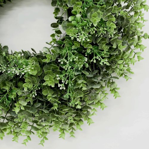 Boxwood Wreath - 26'' Large Artificial Greenery for Front Door & Home Decor | All Seasons