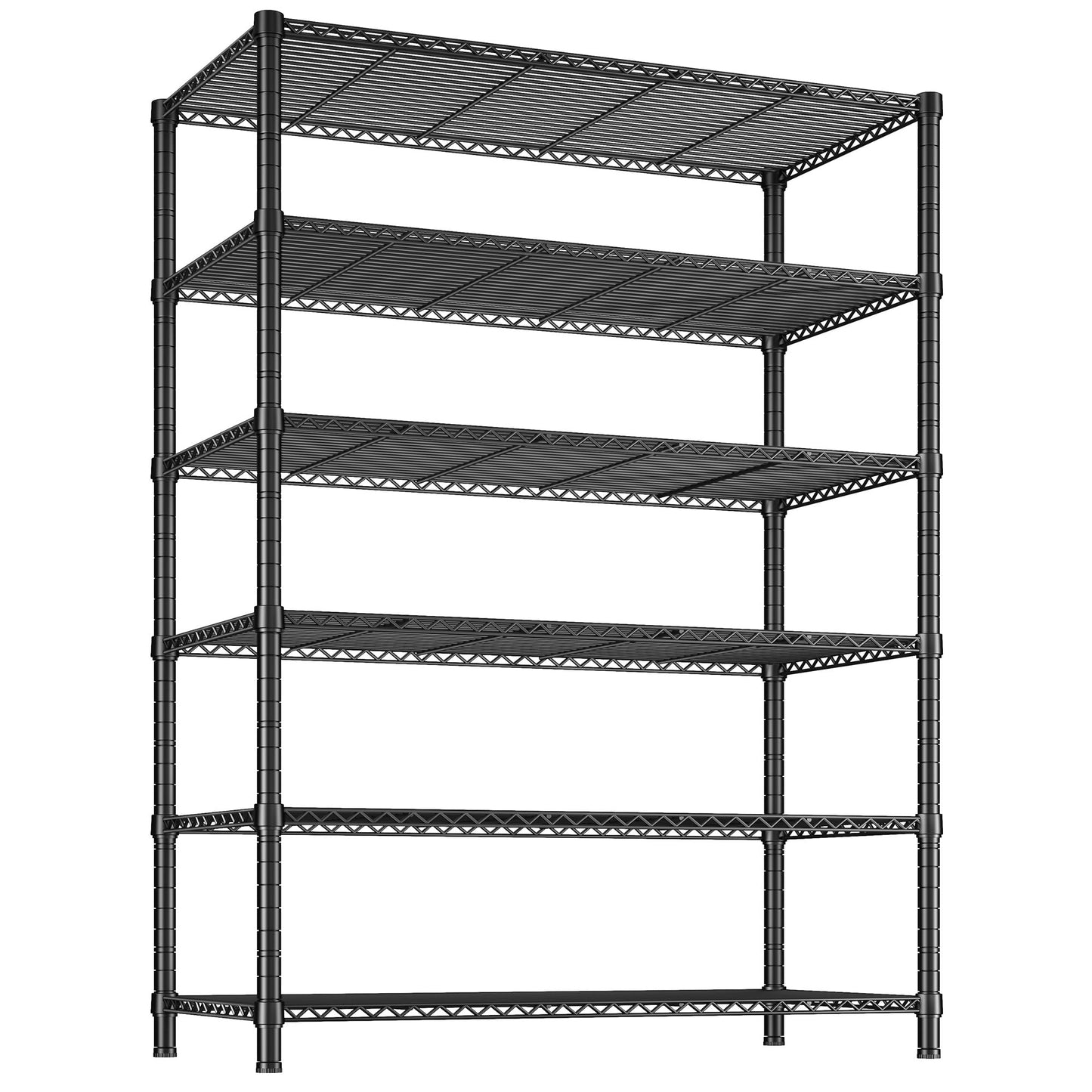 REIBII 6 Tier Wire Shelving,1800LBS Storage Shelves Metal Shelves for Storage Rack,75''H Adjustable Garage Shelving Heavy Duty Shelving Units Pantry Shelf Kitchen,75''HX35.5''WX18''D
