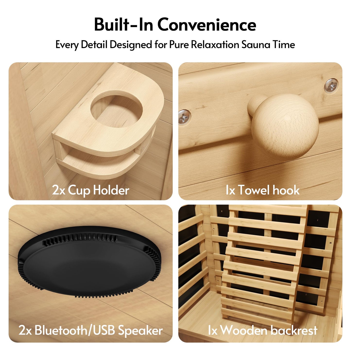 Rotihom 1-2 Person 6.3Ft Infrared Sauna, 7 Color Full Spectrum Wood Dry Sauna. Canadian Hemlock Indoor Saunas with 1745W 20Min Fast Heating & Music Speakers for Home & Gym (40" Lx36 Wx76 H)