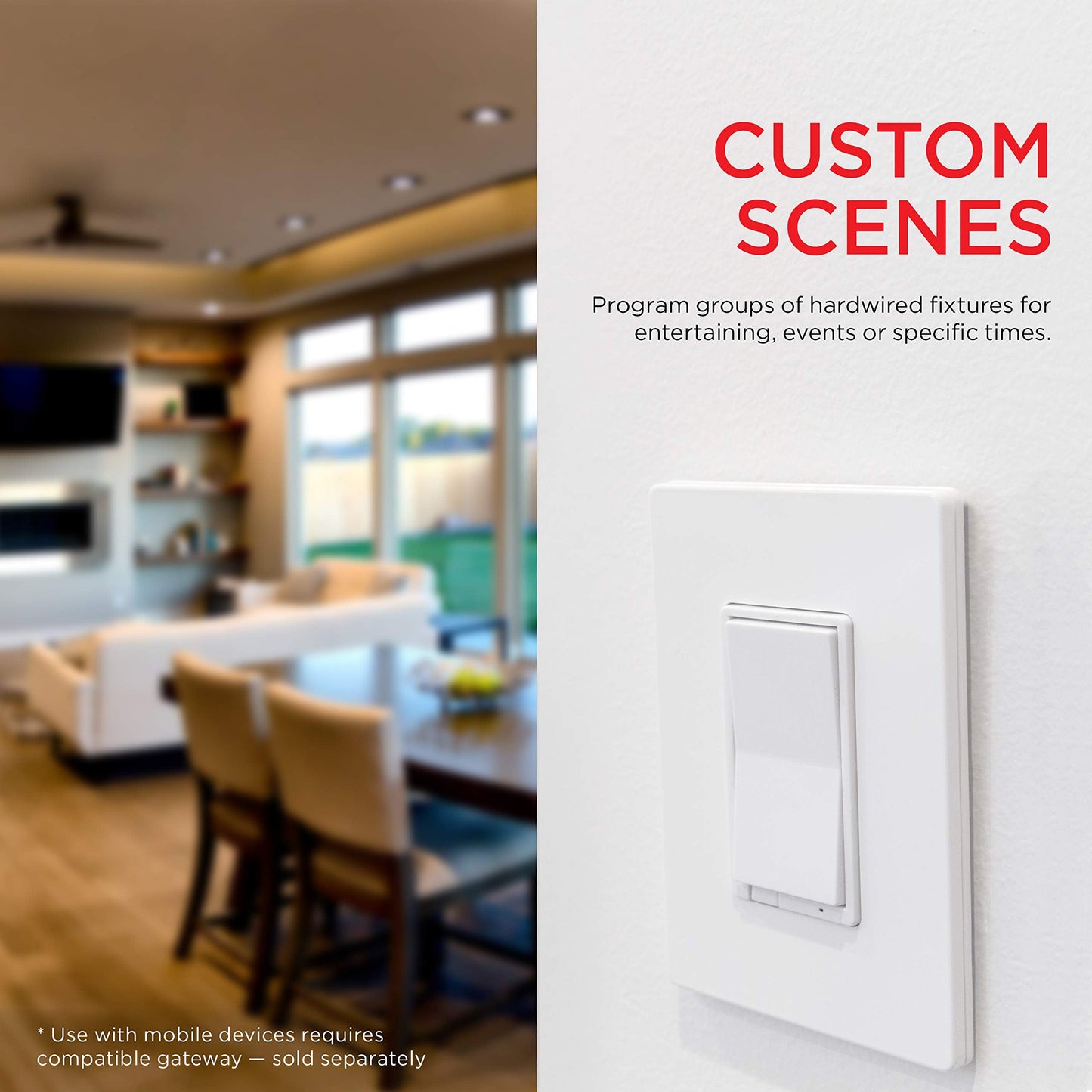 UltraPro Z-Wave Smart Light Dimmer with QuickFit & SimpleWire, 3-Way Ready, Works with Alexa, Google Assistant, ZWave Hub Required, Repeater/Range Extender, White Paddle, 4-Pack, Smart Switch, 54898