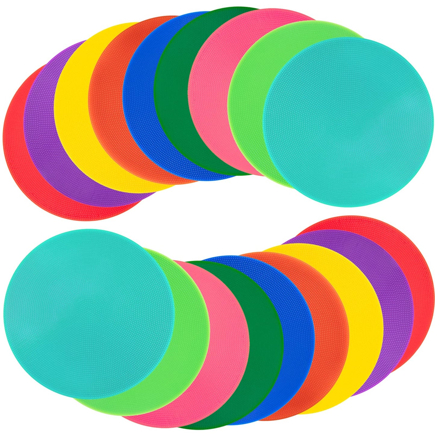 Aryjmz Spot Markers 18 Pcs 10 Inch Non Slip Rubber Floor Markers Flat Field Cones Poly Dots for Soccer Basketball Sports Speed Agility Training and Drills