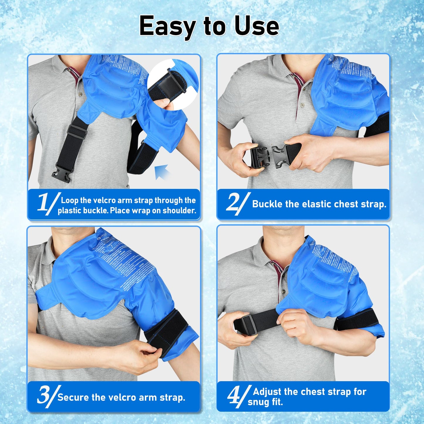 MEDLOT Shoulder Ice Pack Wrap, Larger Rotator Cuff Cold Therapy Support Brace for Shoulder Pain Relief, Reusable Gel Hot Cold Compress for Sports Injuries, Tendonitis, Surgery Recovery