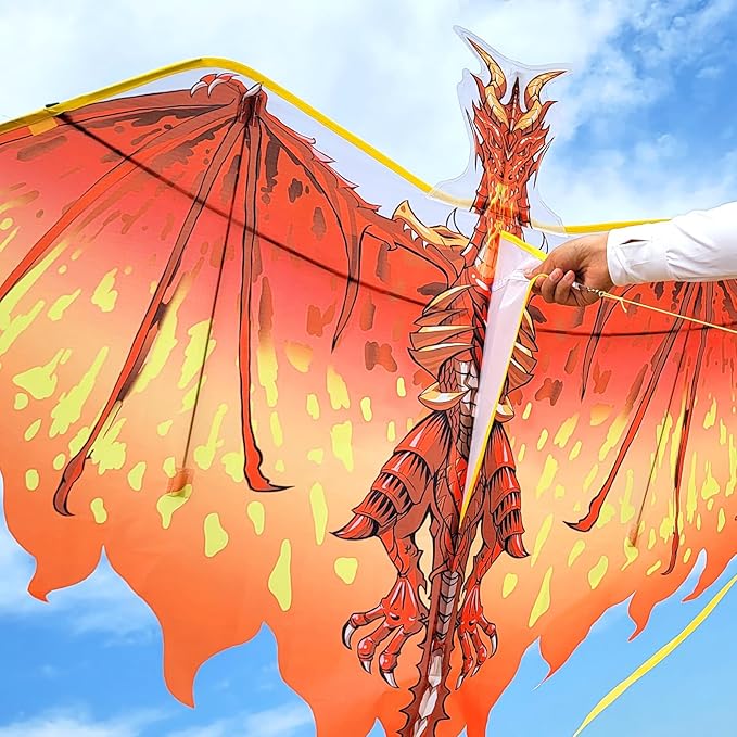 Mint's Colorful Life Dragon Kite for Kids & Adults, Easy to Fly Best Beach Kites for Beginners, 300ft Kite String Included