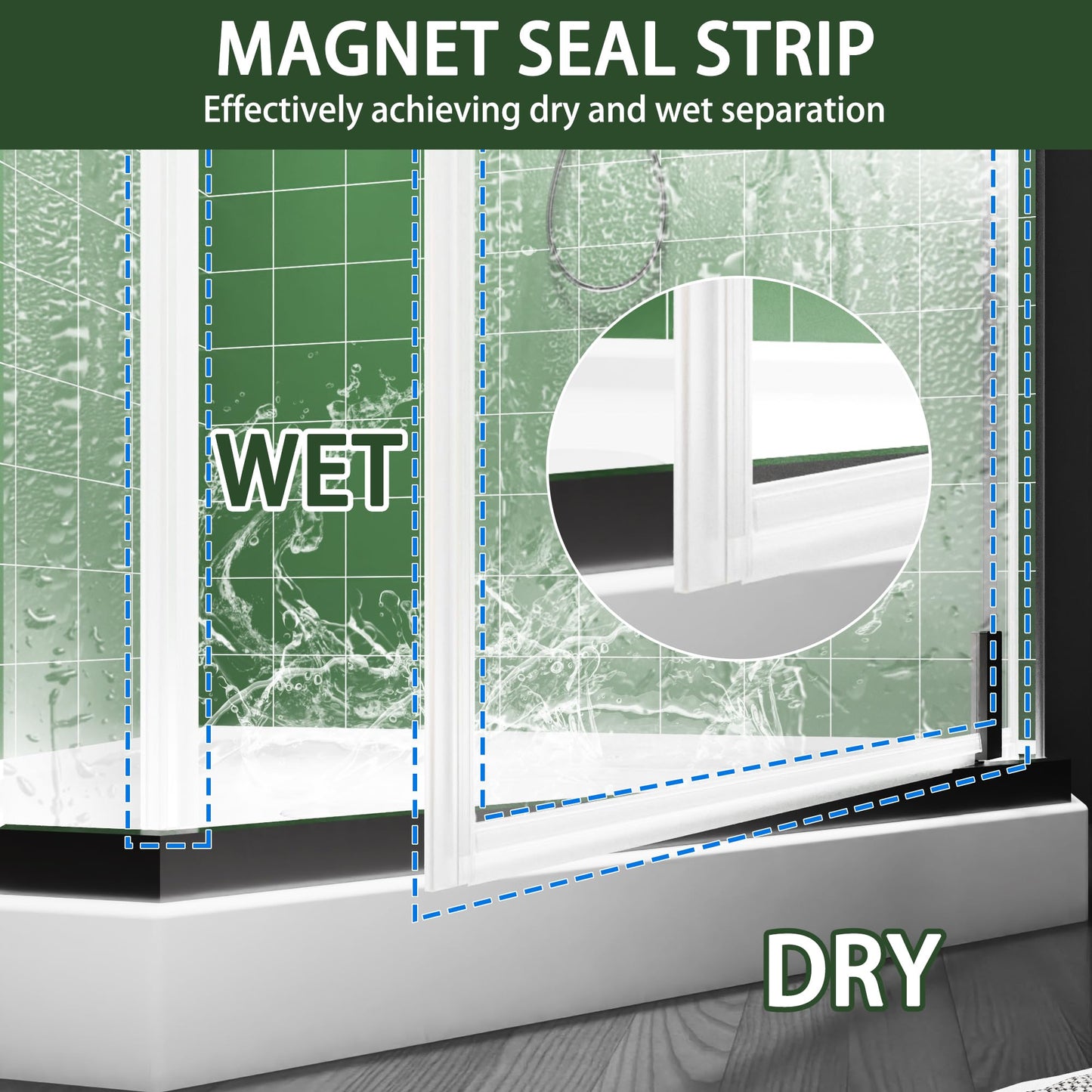 36" W x 36" D x 72" H Frameless Neo-Angle Shower Enclosure, Pivot Glass Shower Door with 1/4" (6mm) Clear SGCC Tempered Glass, Matte Black Finish, Reversible Installation