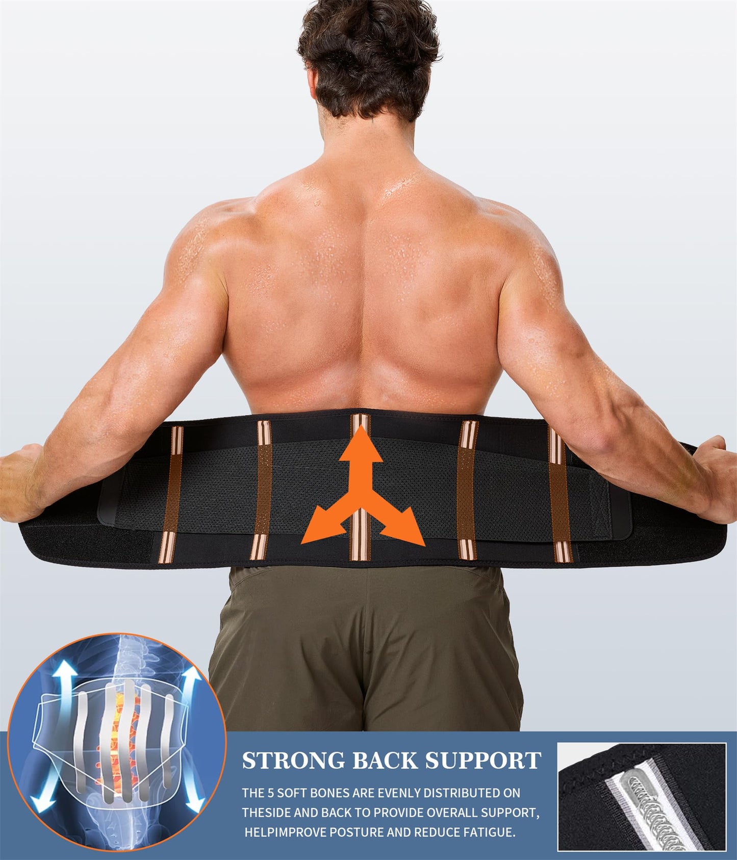 TAILONG Neoprene Waist Trimmer Ab Belt for Men Waist Trainer Corset Slimming Body Shaper Workout Sauna Hot Sweat Band (Black with Band, XX-Large)