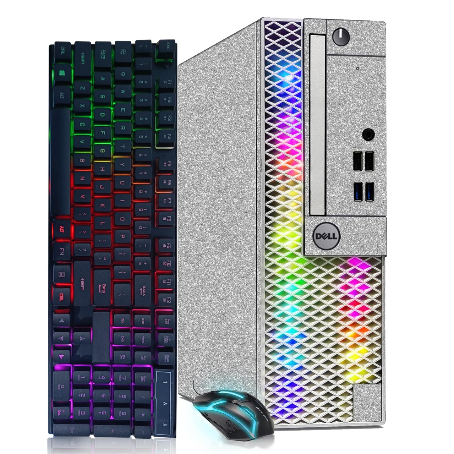 Dell RGB Gaming Desktop Computer, Intel Quad Core I5-6500 up to 3.6GHz, Radeon RX 550 4G, 16GB DDR4, 1TB SSD, RGB Keyboard & Mouse, 600M WiFi & Bluetooth, Win 11 Pro (Renewed)