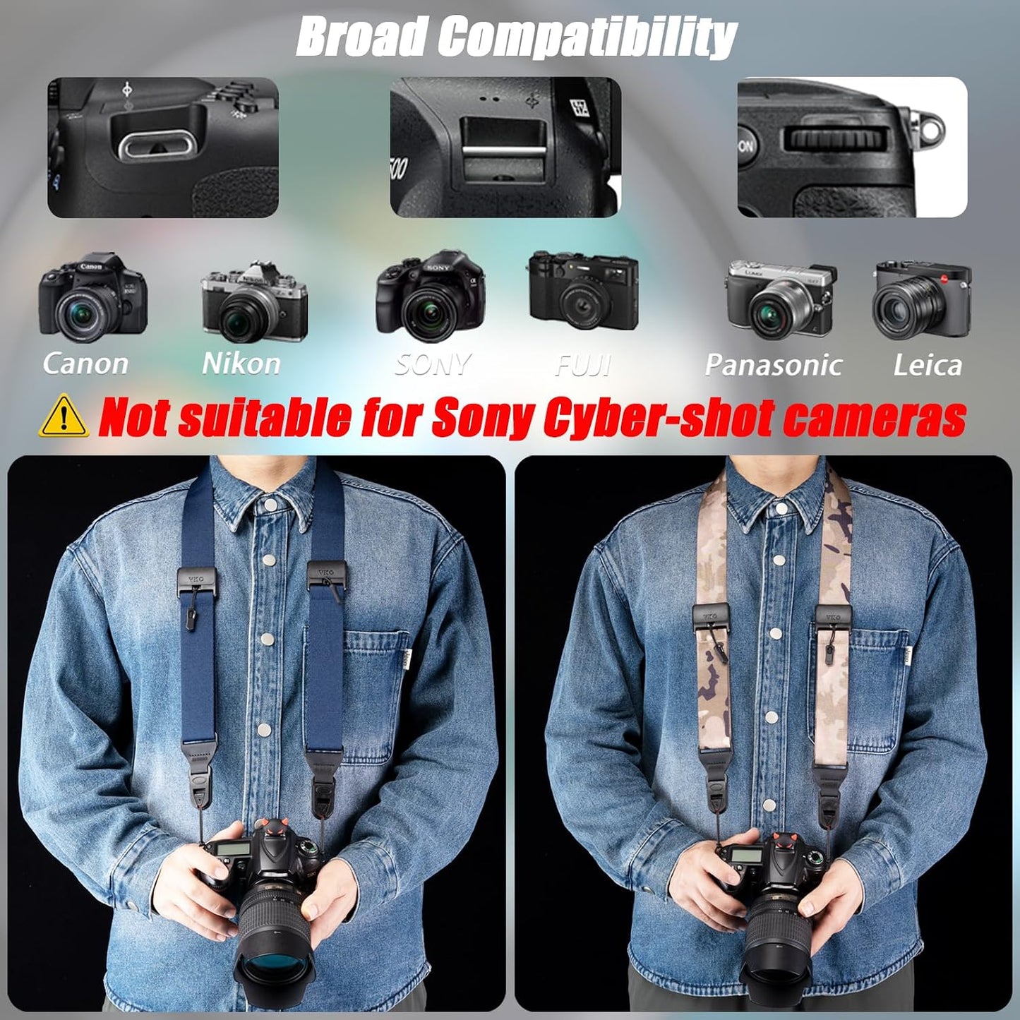 VKO Quick Release Neck & Shoulder Camera Strap for DSLR & Mirrorless