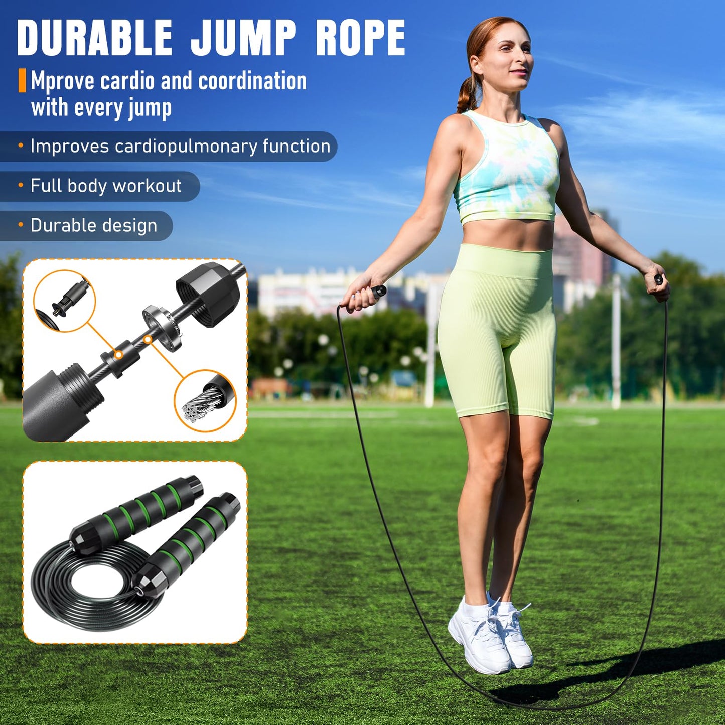 Agility Ladder Speed Training Equipment Set-20ft Agility Ladder,12 Soccer Cones,4 Hurdles, Jump Rope, Running Parachute, Basketball Football Soccer Training Equipment for Kids, Youth, Adults(green)