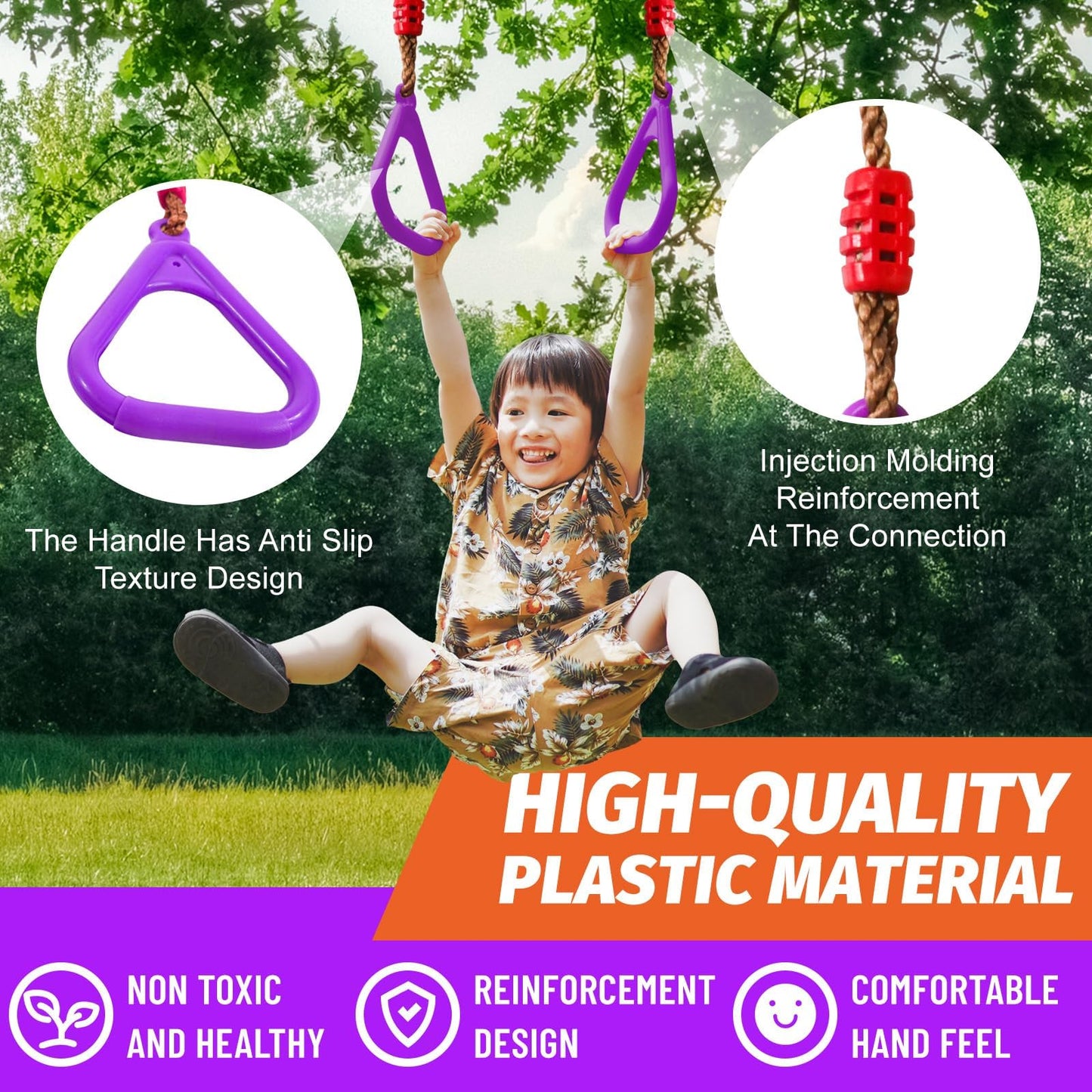 AOBOTE Ninja Warrior Obstacle Course for Kids-Slackline 52ft with 9 Accessries,Awing Seat,Climbing Net,Monkey Bar -Obstacle Course Outdoor-Playset Equipment for Girls & Boys
