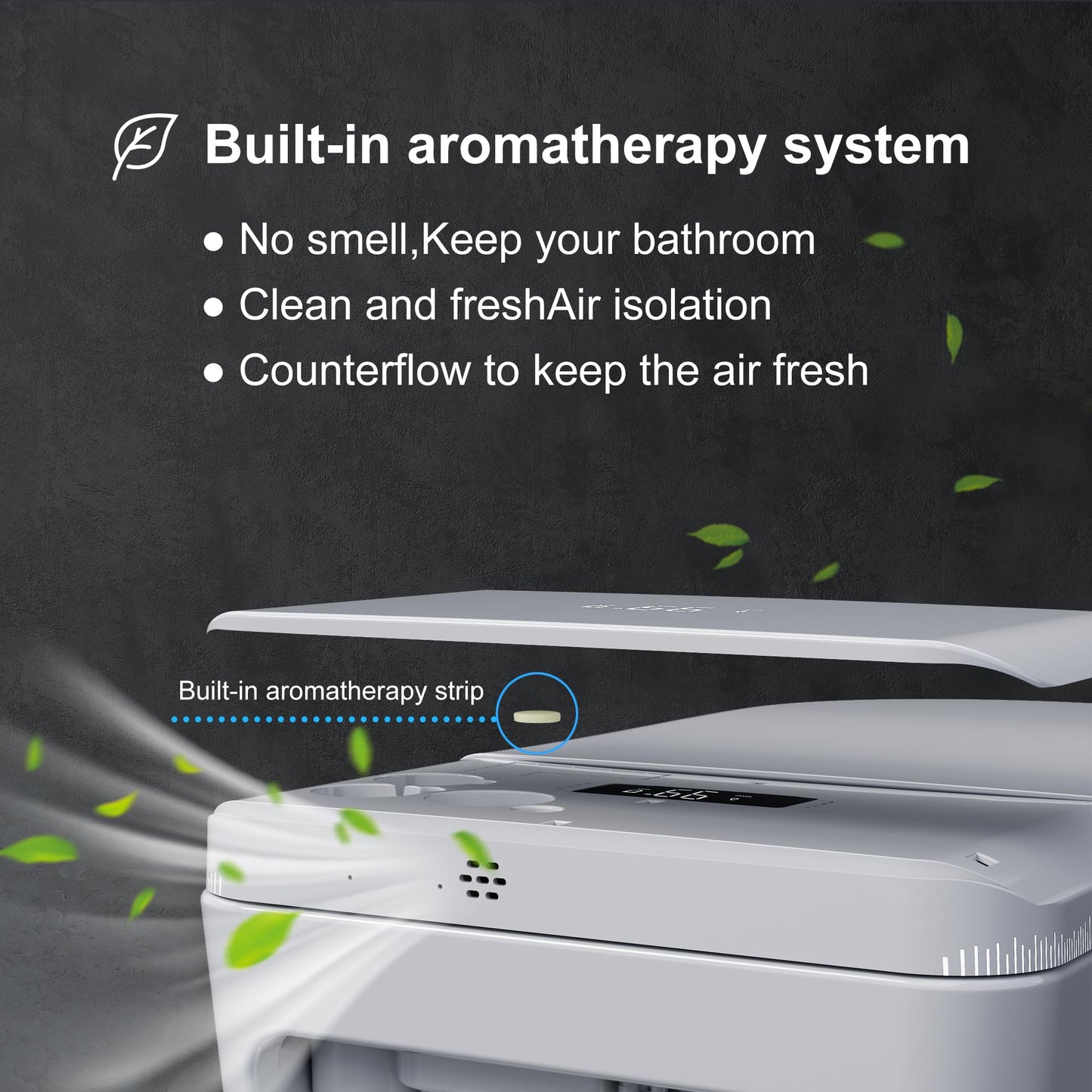 Smart Toilet with Auto Open/Close Lid for bedroom Heated Seat with Remote Control,Hidden Foam Shield, Multiple Cleaning Modes, Ambient Lighting,Soft Flush Feature Warm Water & Dryer