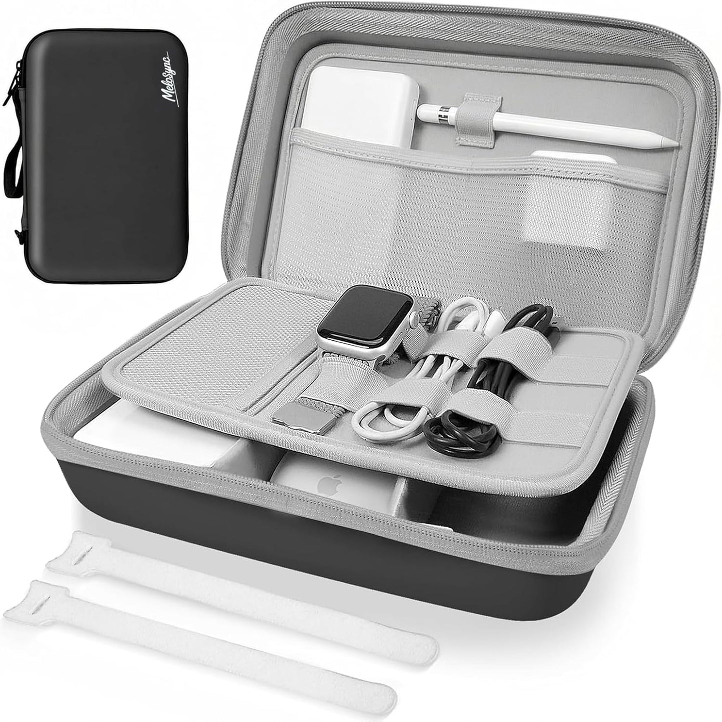 Backpack Hard Travel Electronic Organizer Case for Power Bank Chargers Cables USB Flash Drive SD Card Electronics