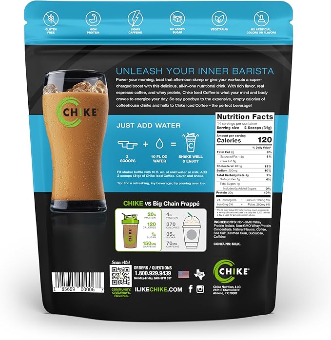 Chike High Protein Iced Coffee, Original, 14 Servings (15.1 Ounce)