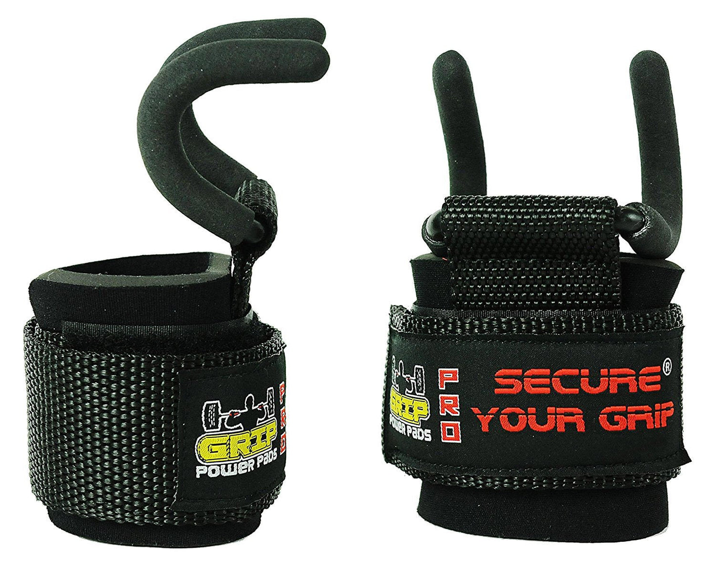 Weight Lifting Hooks with Wrist Wraps, Heavy-Duty Power Grips for Training, Deadlifts & Pull-Ups, Gym Strength Lifting Straps (Set of 2)