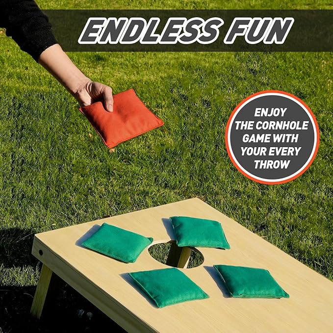 Cornhole Bags Set of 8 Regulation Corn Hole Bean Bags for Cornhole Game, Professional Weather Resistant Corn Hole Bags with Tote Bag
