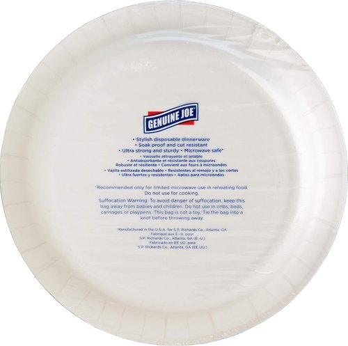 Genuine Joe 7" Printed Paper Plates - Eco-Friendly & Durable | Pack of 125