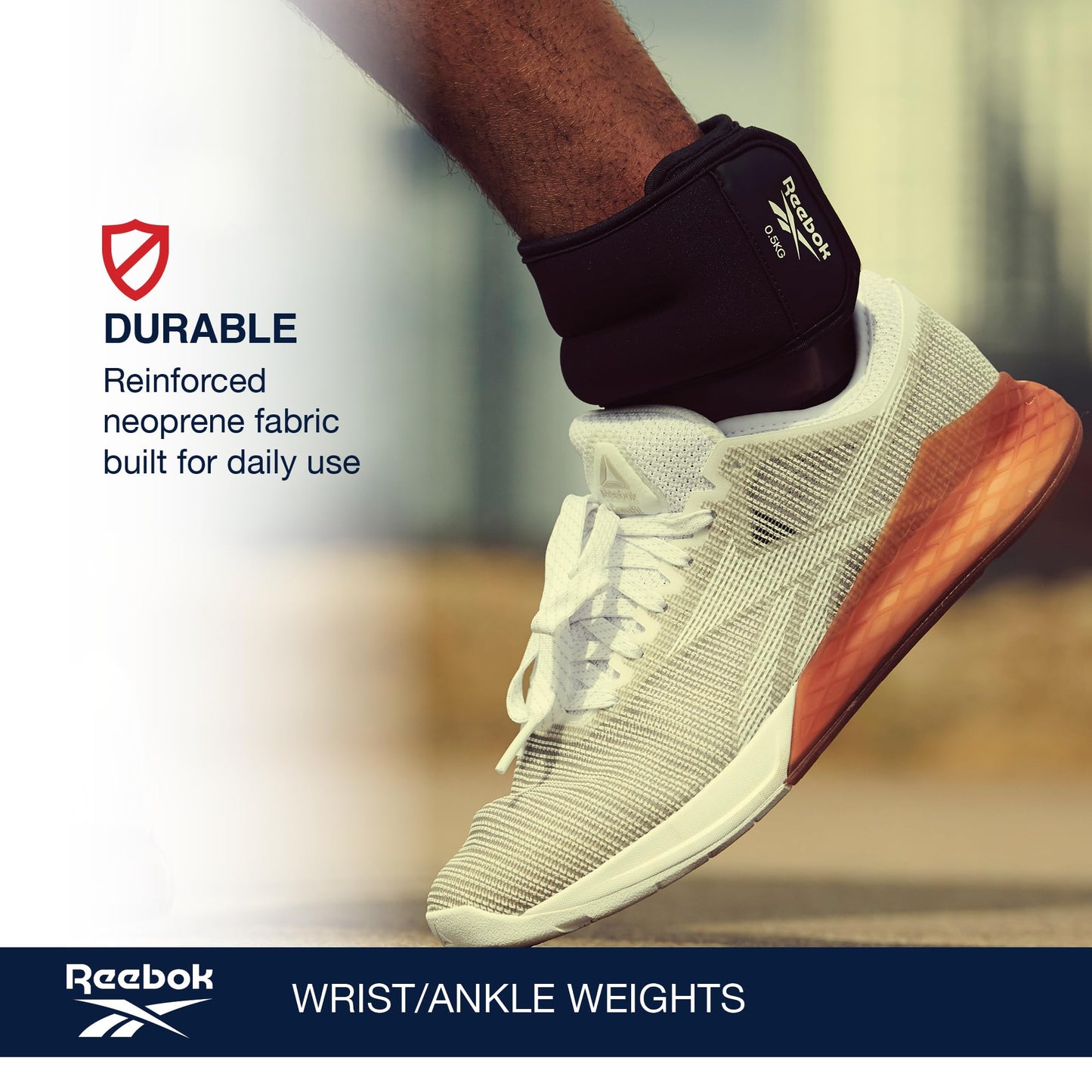 Reebok Wrist and Ankle Weights, 2 x 2 lb Wearable Weights for Intensifying Workout, Durable Polyester & Spandex Ankle & Wrist Weights, Home Workout Essentials & Gym Accessories for Women & Men