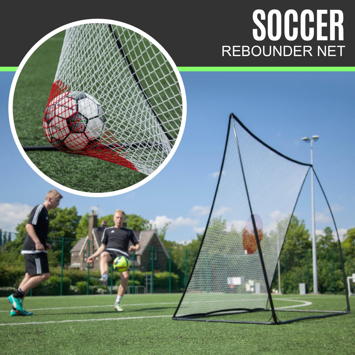 QUICKPLAY Spot Target Soccer Rebounder | Weather-Resistant Rebound Net with Carry Bag | Great for Passing, Receiving, and Trapping Practice | Ideal for Team or Solo Training
