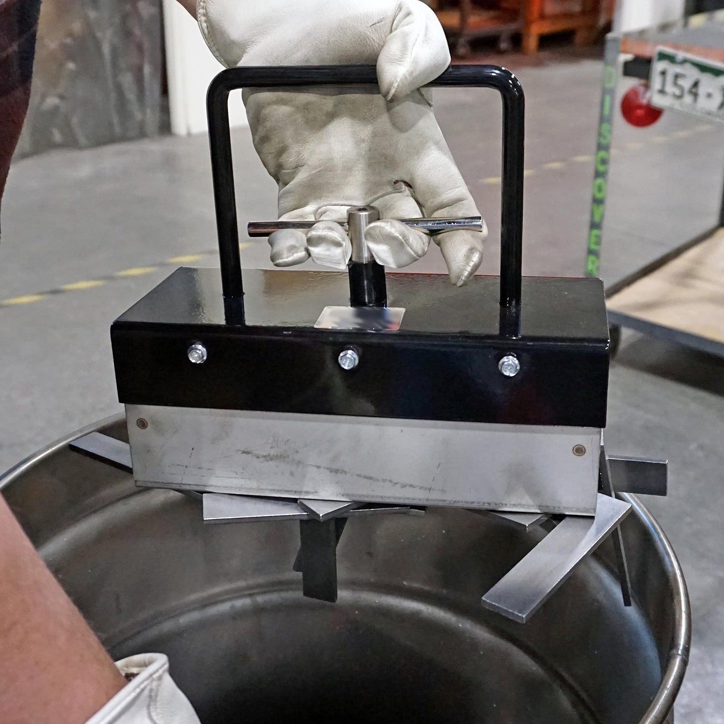 Heavy-DutyMagnetic Bulk Parts Lifter with Release, 11.25" Length, 4.75" Width, 9.75" Height Including Handle, 13 Pounds Capacity, 1 Each