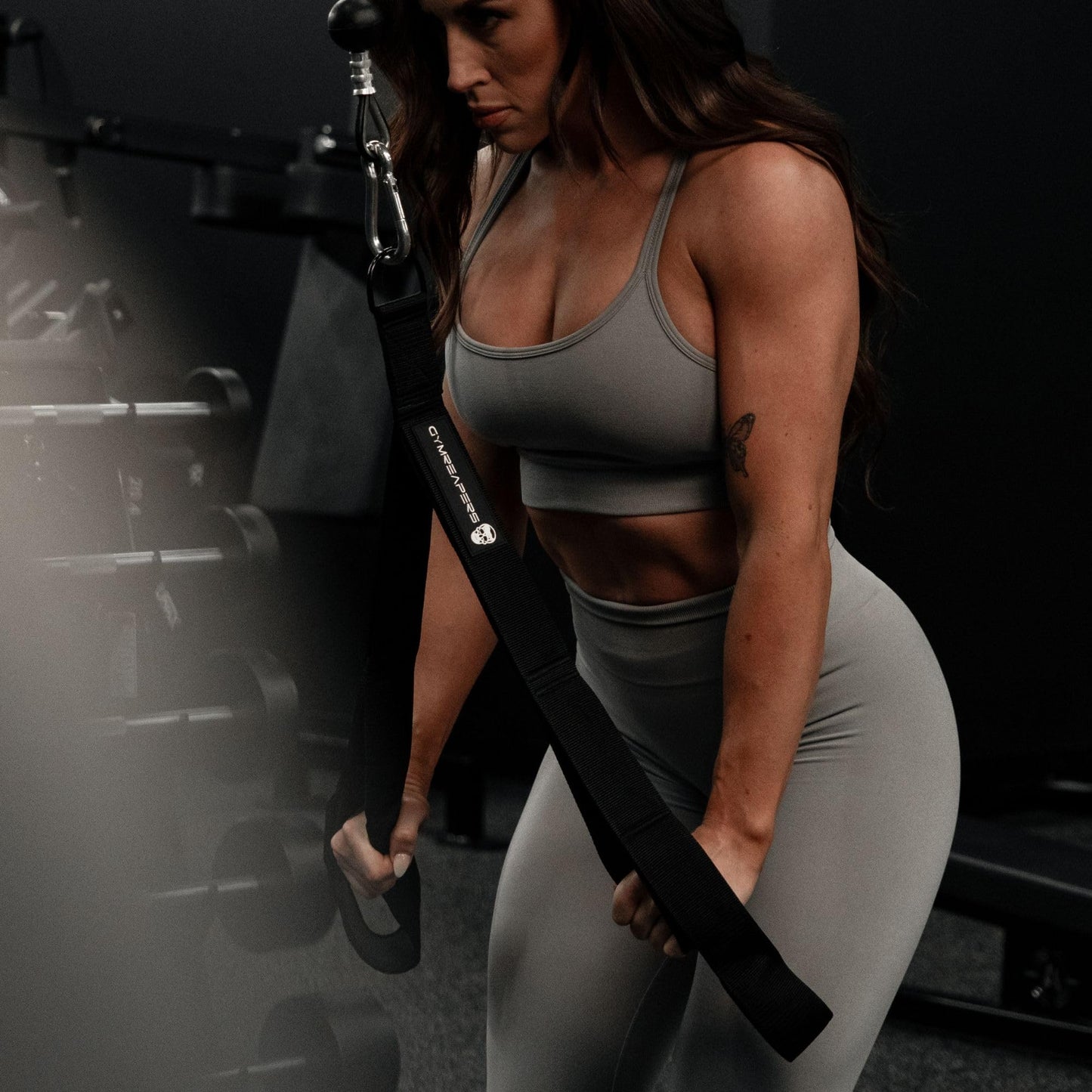Gymreapers Tricep Rope Cable Attachment - Multi-Workout Tricep pull down Cable attachment - Perfect gym cable attachments (3 Lengths Built in One)