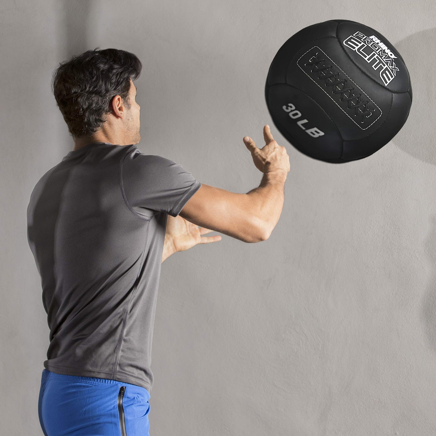 Champion Sports PRX30 Rhino Promax Elite Slam Balls, 30 lb, Soft Shell with Non-Slip Grip, Medicine Wall Exercise Ball for Weightlifting, Plyometrics, Cross Training, & Home Gym Fitness