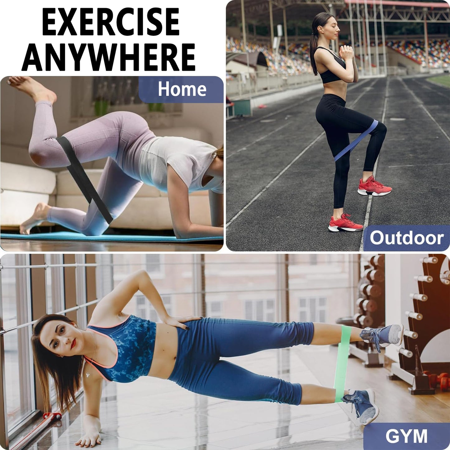 Resistance Bands for Working Out, Exercise Bands Set of 5, Elastic Bands for Exercise with Workout Guide and Carry Bag, Fitness Bands for Strength Training, Yoga, Pilates, Home Workout, Stretching