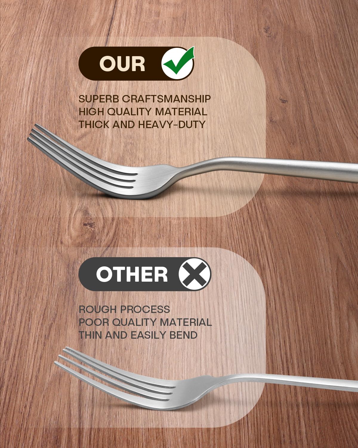 Stapava Matte Silverware Set for 6, 30-Piece Stainless Steel Flatware Eating Utensils Sets, Satin Finish Cutlery Include Forks Spoons and Knives Set for Home Restaurant Hotel, Dishwasher Safe