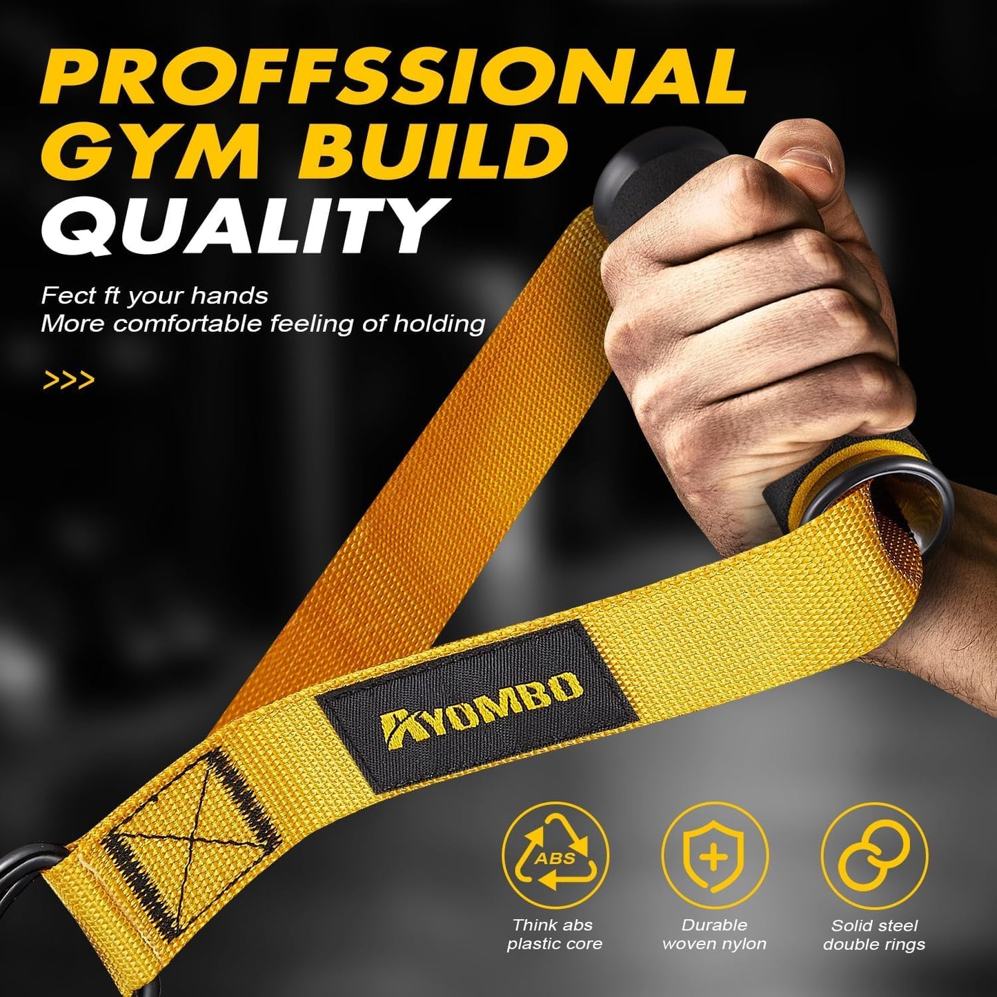 Ayombo Gym Equipment, Cable Attachments for Gym, Home Workout Equipment Machine Grip Attachments, Resistance Bands Handles for Weight Strength Trainer, Gym Heavy Duty Exercise Handle for Men