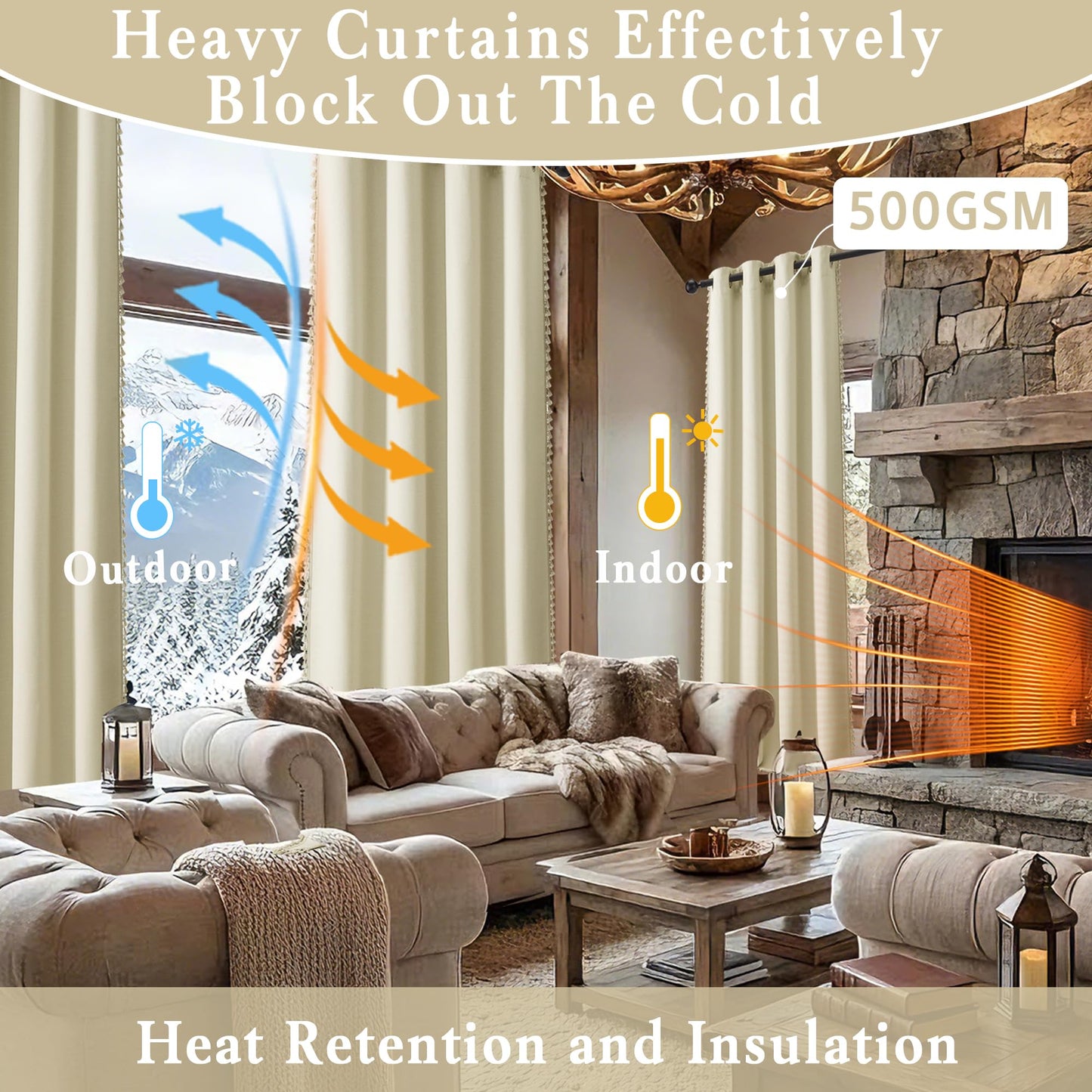 LIMON HOME Linen Blackout Curtains for Living Room 84 Inches Long Boho Black Out Curtains for Bedroom Thermal Insulated Light Blocking Drapes 2 Panels Set Noise Reduction Curtain