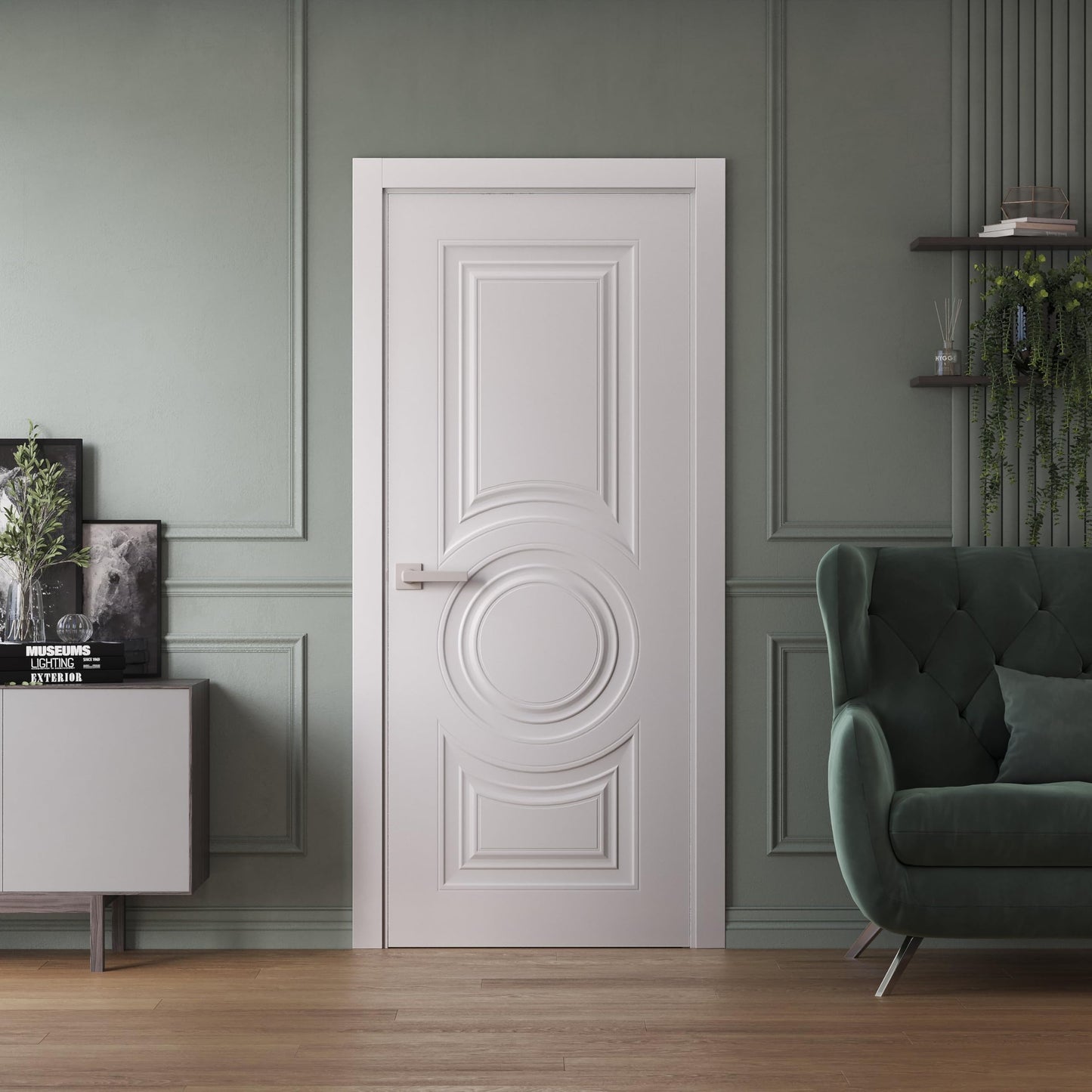 SARTODOORS Interior Door 36 x 80 inches | Base 7801 White | Single Regular Panel Frame Handle | Bathroom Bedroom Doors