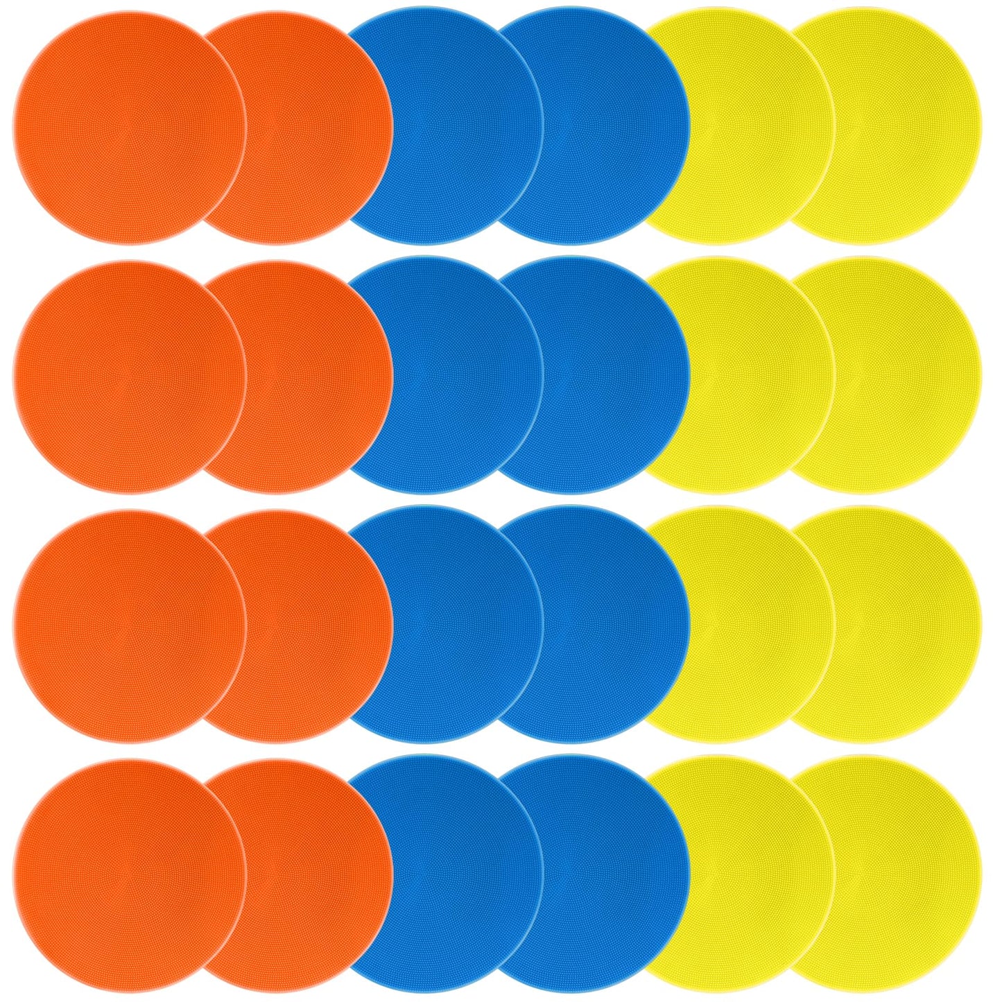 SIFENYU Poly Spot Markers Rubber Floor Dots 9 inch 24 Pcs Flat Cones Non-Slip Agility Markers Poly Spots for Gym Soccer Basketball Sports Speed Agility Training, Classroom Activities, Exercise Drills