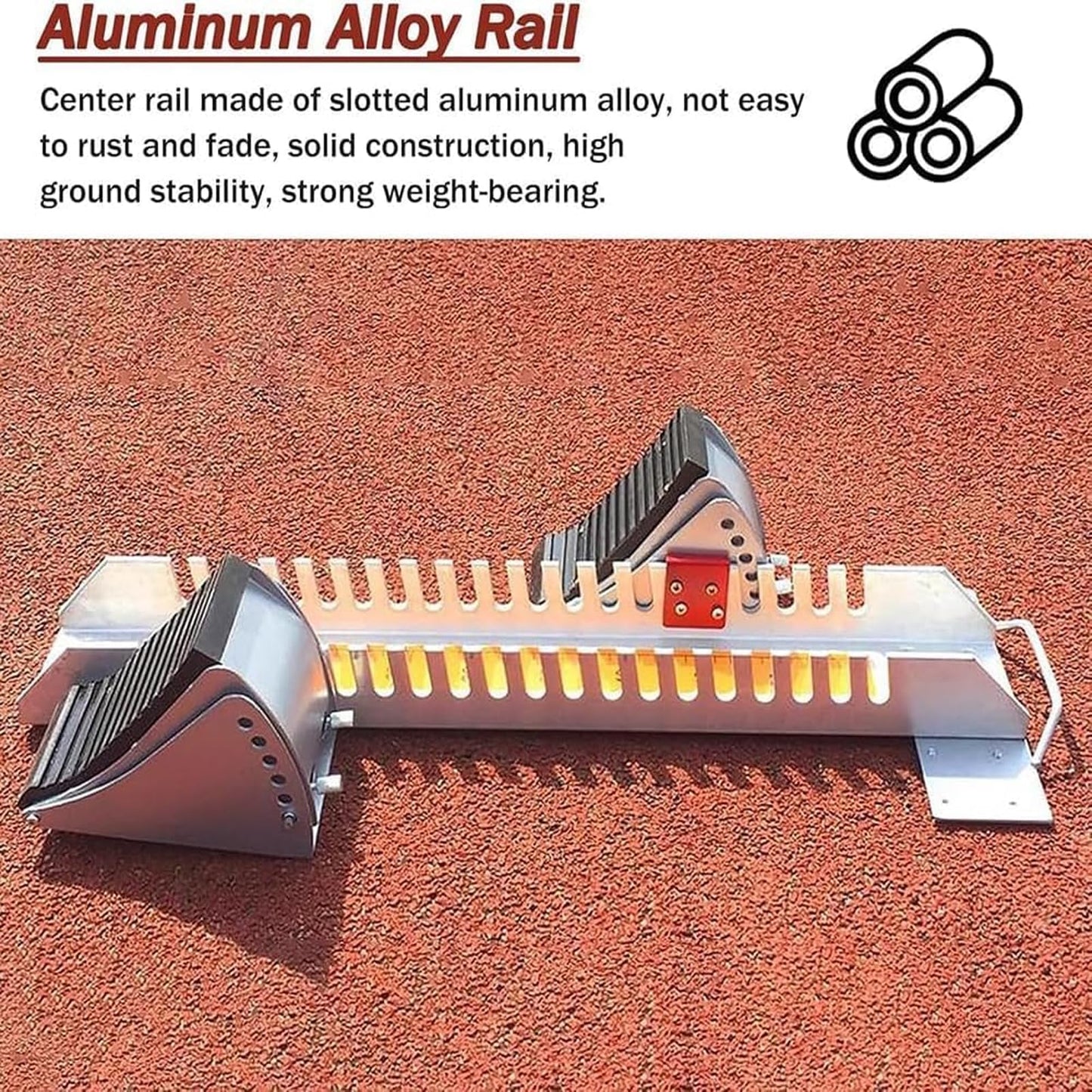 HYUIO 25in Starting Blocks, Track and Field Multi Function Track Blocks for Sprinting 6 Angle Adjustable Aluminum Track Starting Blocks for Athletics Plastic Runway Cinder Track