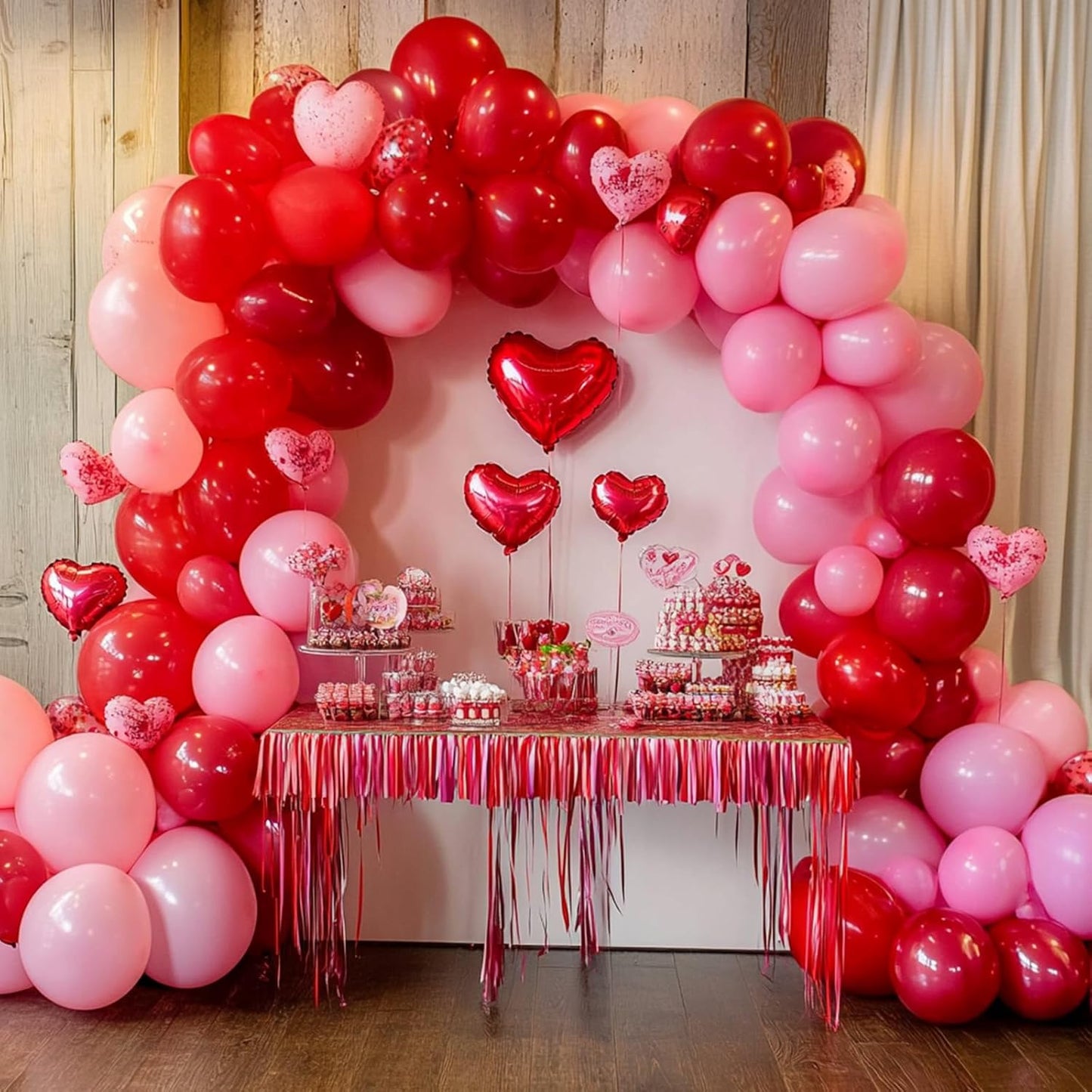 RUBFAC Red Balloons Set - 135 Pieces in Various Sizes for Garland & Arch | Perfect for Christmas & Birthday Decorations