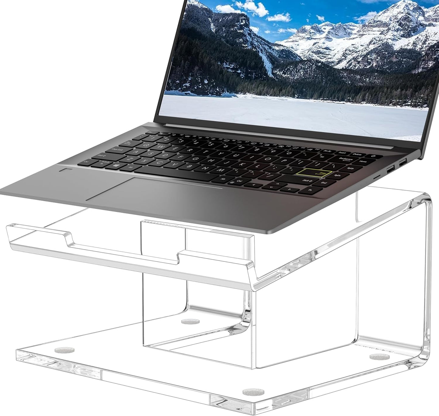FUCDTEFC 10-17.3 Inch Acrylic Laptop Stand for Desk, Laptop Riser for Laptops, Ergonomic Computer Stand Holder