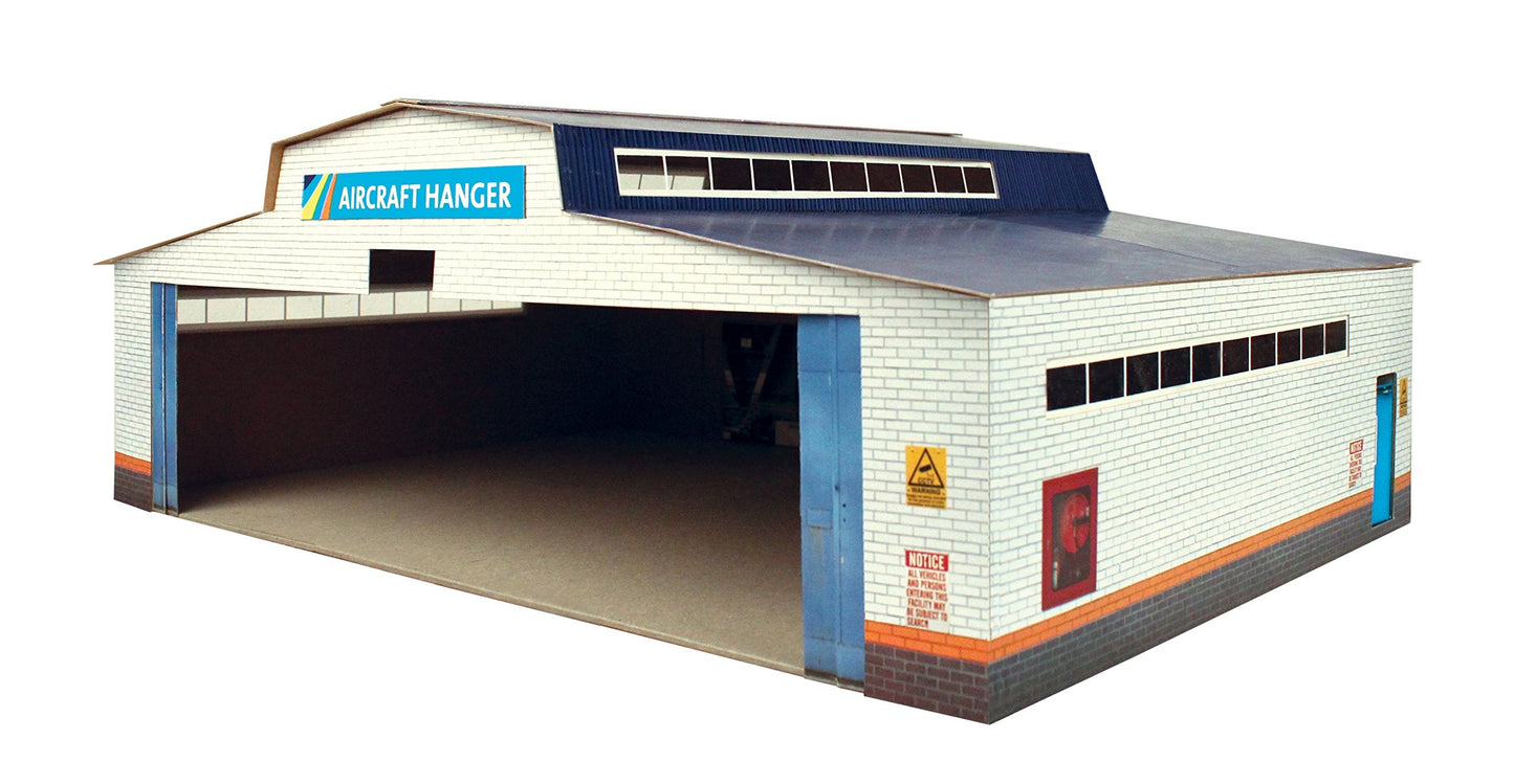 The CityBuilder Airport & Hanger Cardboard Model Making Kit - O Scale Model Railroad Building