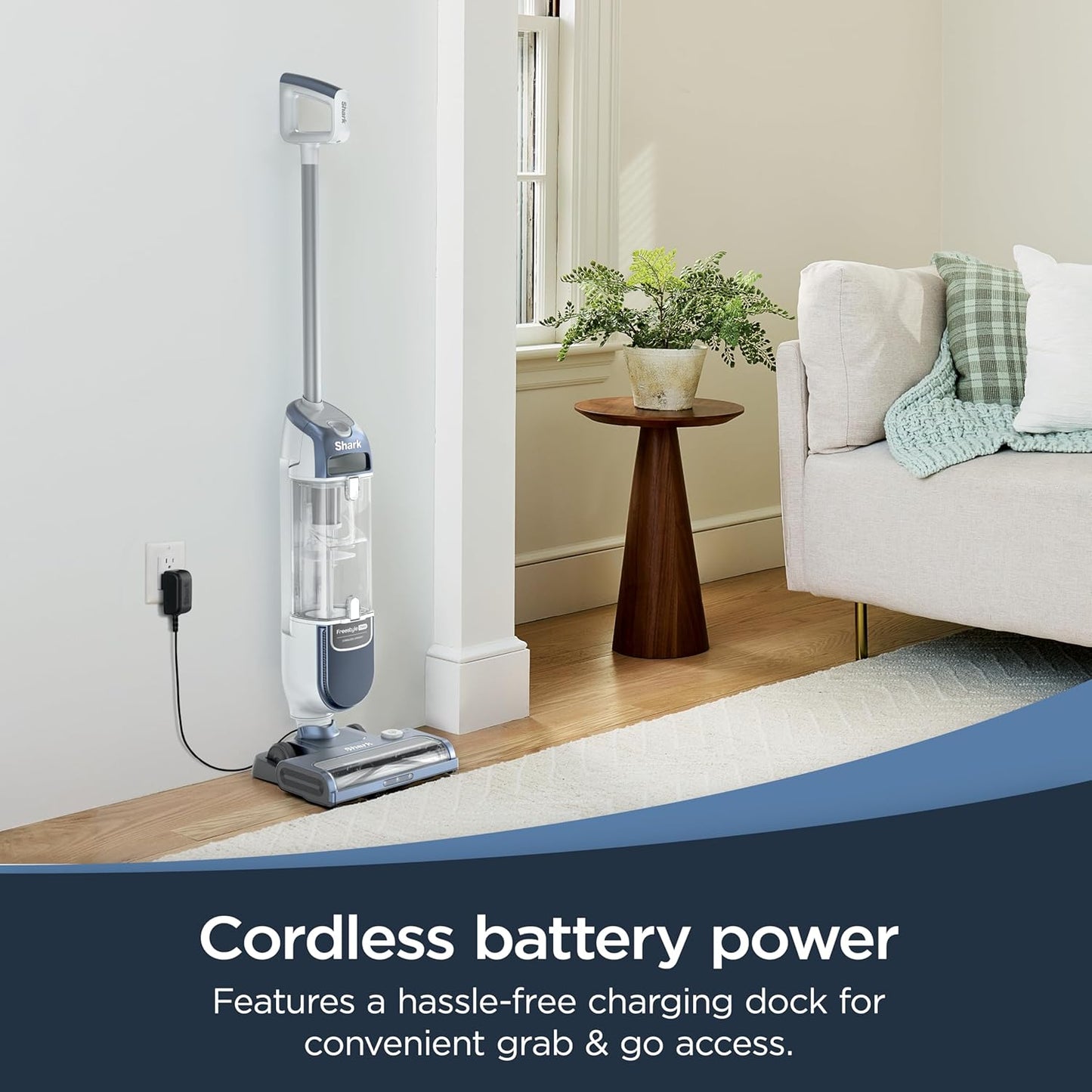 Shark Freestyle Max Cordless Vacuum - Lightweight Multi-Surface Cleaner with Large Dust Cup & LED Headlights | Nordic Blue, SV2002
