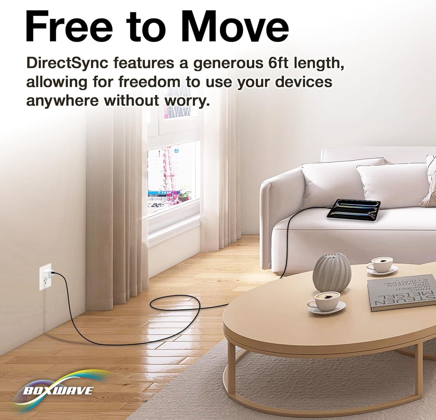 BoxWave MP3 (2.4 3.0 3.1 6ft Cable Compatible with Safuciiv Player in) - DirectSync - USB A to USB Type C, USB C Charge
