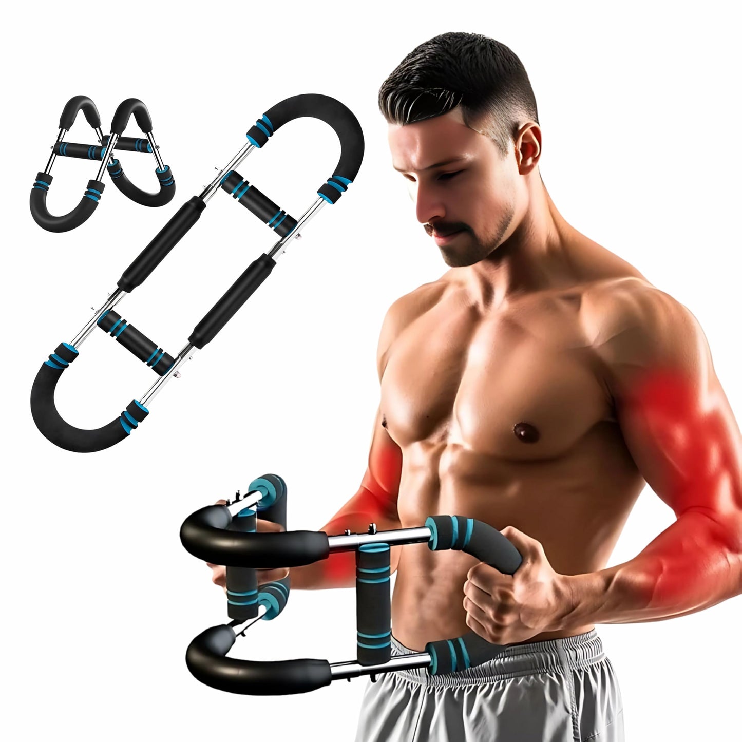 IRONFLEXON Twister Arm Trainer – Adjustable Chest Expander & Upper Body Workout Bar for Men & Women – Heavy Duty Strength Training Tool for Home Fitness, Muscle Toning & Endurance
