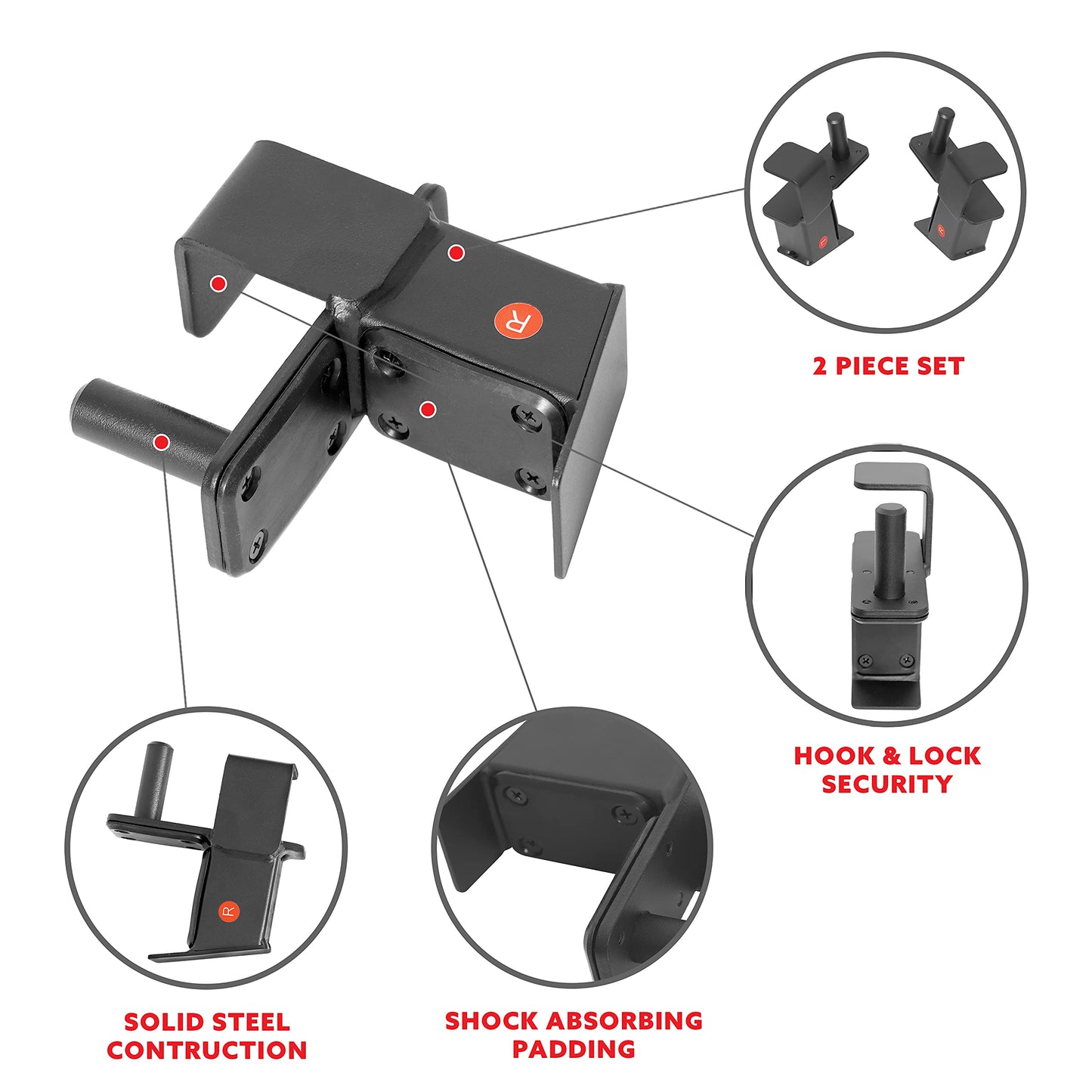 Sunny Health & Fitness J-Hook Attachment for Power Racks and Cages – SF-XFA007