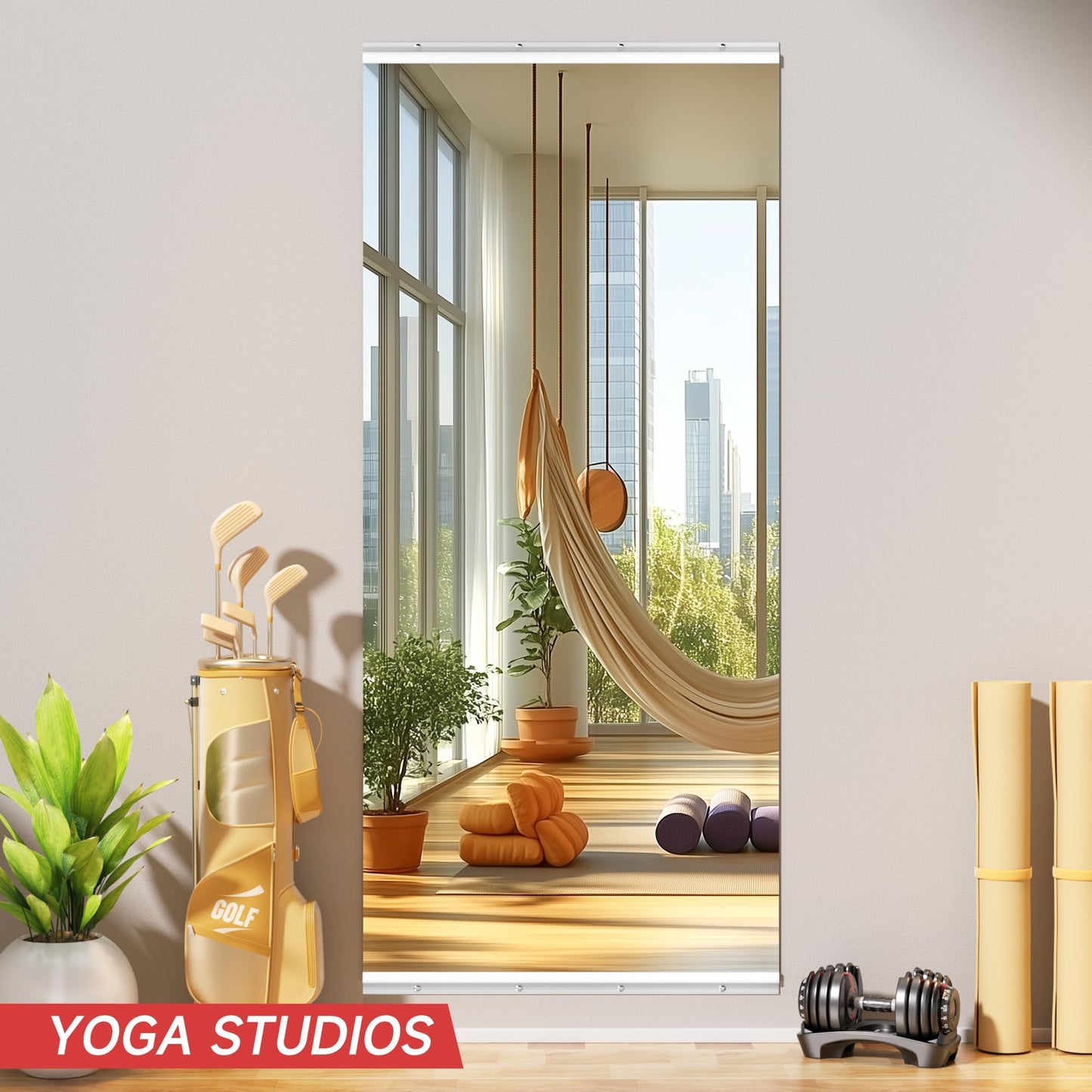 WINNICE 79"x36" Home Gym Mirror with 4MM Tempered Glass - Large Full Body Wall Mirror for Workout & Yoga, Frameless, Shatterproof - Easy Wall Mount Installation Kit Included