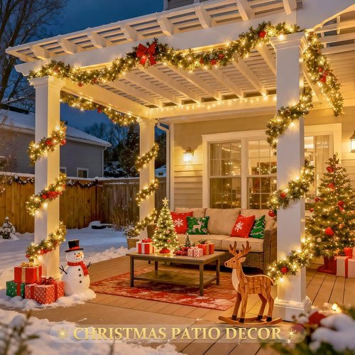 JMEXSUSS Solar String Lights - 2 Pack 33FT 100 LED Warm White Fairy Lights | Waterproof Copper Wire for Outdoor Decor