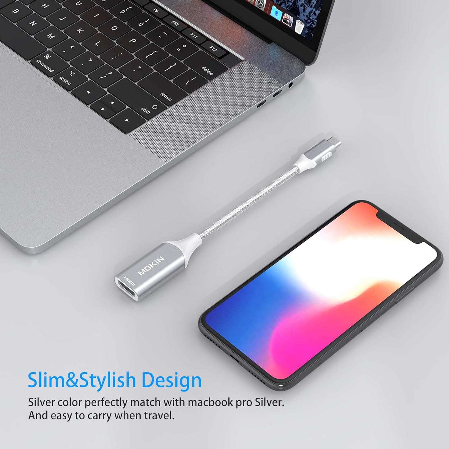 4K 3) 2019/2018, S9/S8, 13, 7 USB C to HDMI Adapter Cable, MOKiN USB-C Type C (Thunderbolt to HDMI Adapter for MacBook