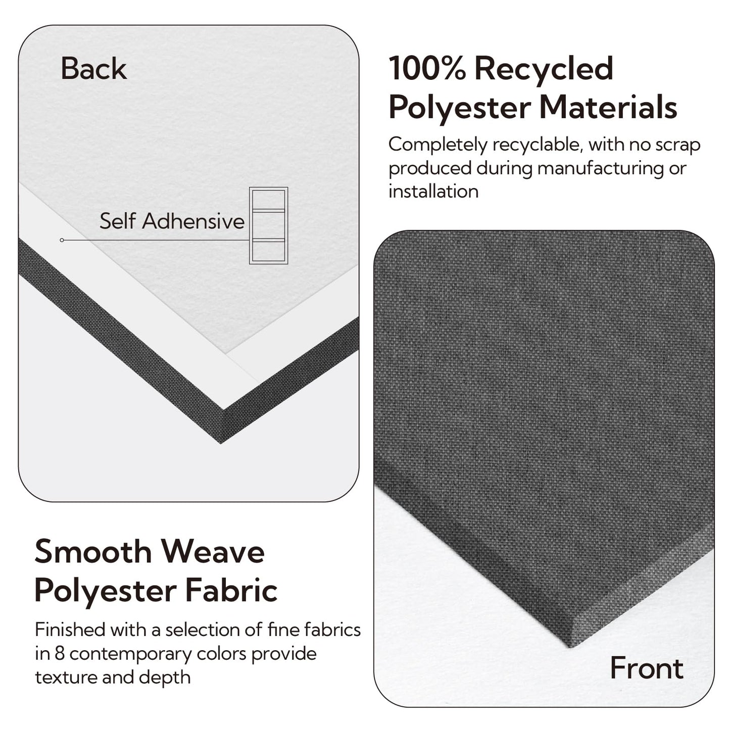 Olanglab Acoustic Panels 2 Pack, 48''x24'' Large Sound Panels, Fabric Wrapped Sound Proof Foam Panels for Walls, Sound Absorbing Panels for Recording Studio Acoustical Treatments (Dark Gray)