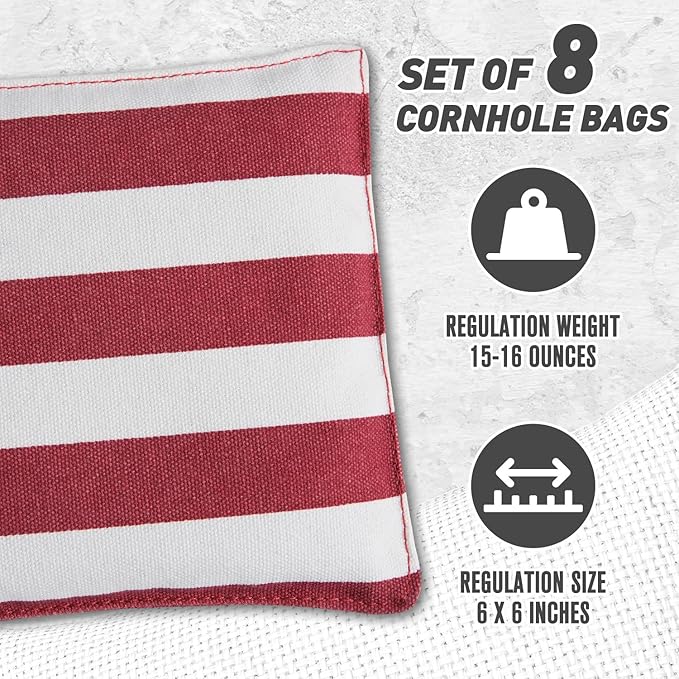 Cornhole Bags Set of 8 Regulation Corn Hole Bean Bags for Cornhole Game, Professional Weather Resistant Corn Hole Bags with Tote Bag