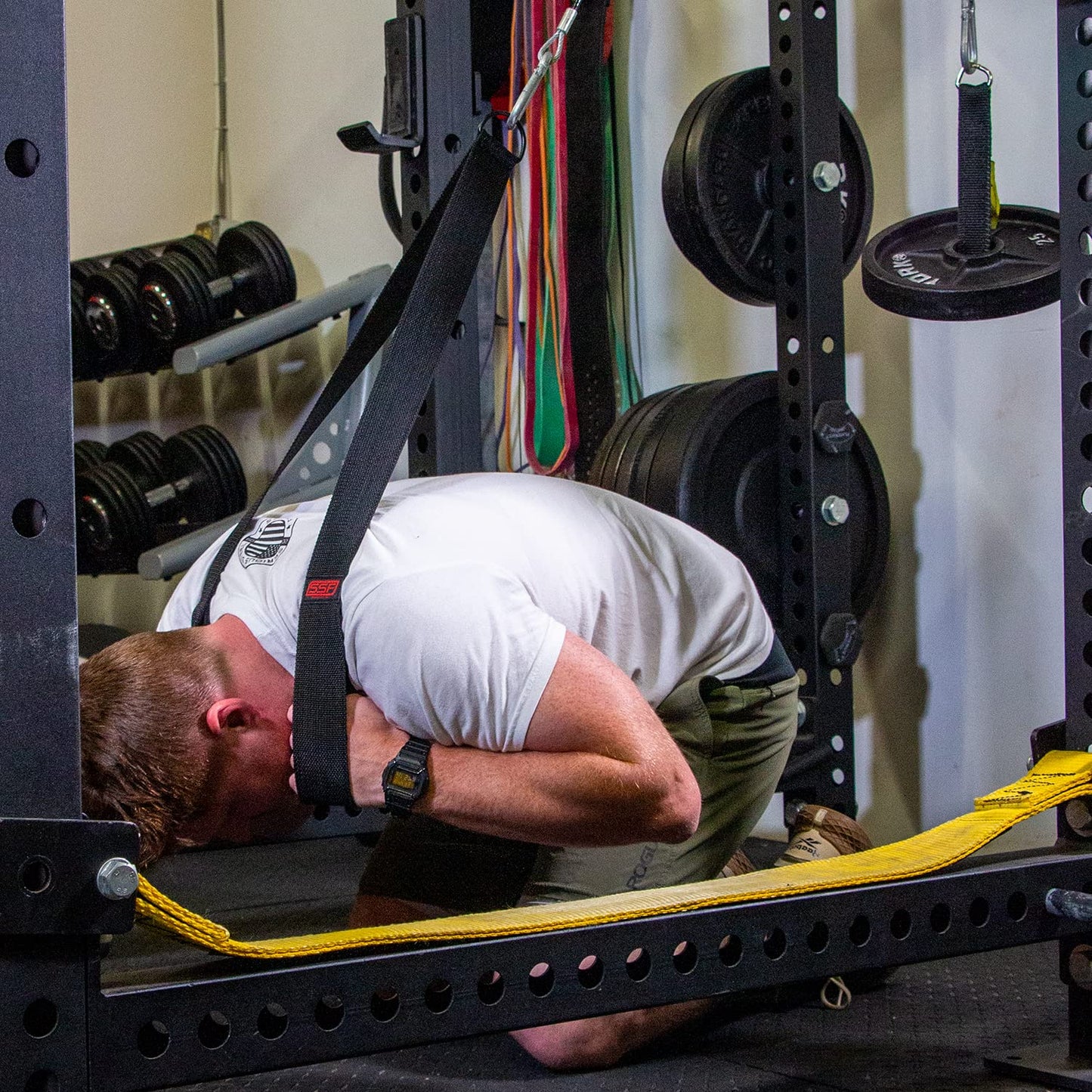 Serious Steel Fitness Ab Strap/Tricep Strap Cable Machine and Resistance Band Attachment (30")