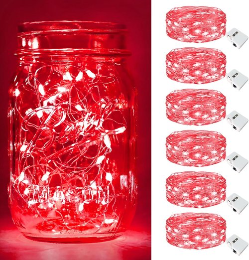 Btfarm Fairy Lights - 6 Pack Battery Operated Twinkle Lights | 7ft Waterproof Silver Wire for Christmas & Weddings